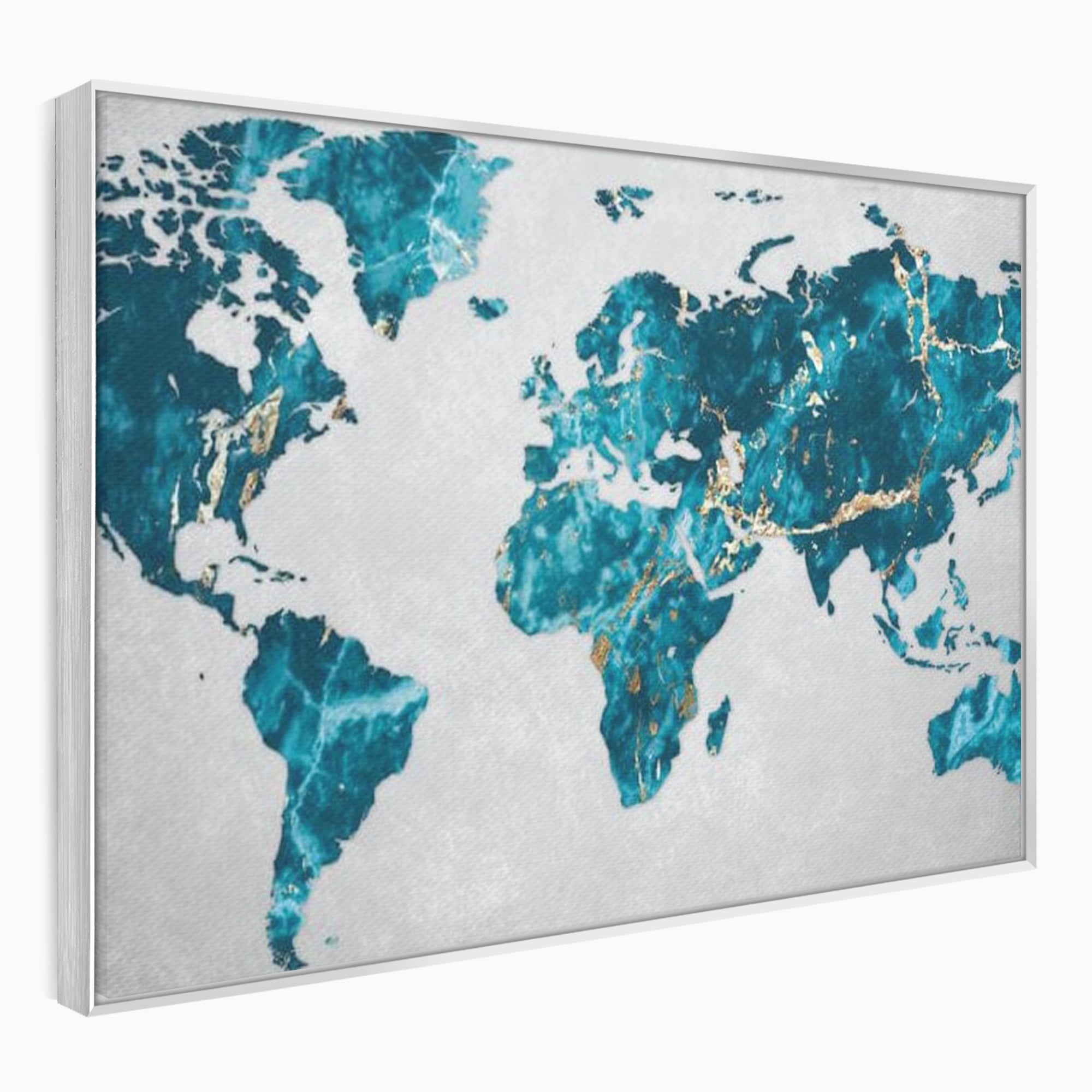 Tablou Canvas Premium, LuxCanva® L1012, Atlas de Safir, Harta, Albastru, Marmura, Auriu, Arta, Geografie, Birou, Living, Camera Copii