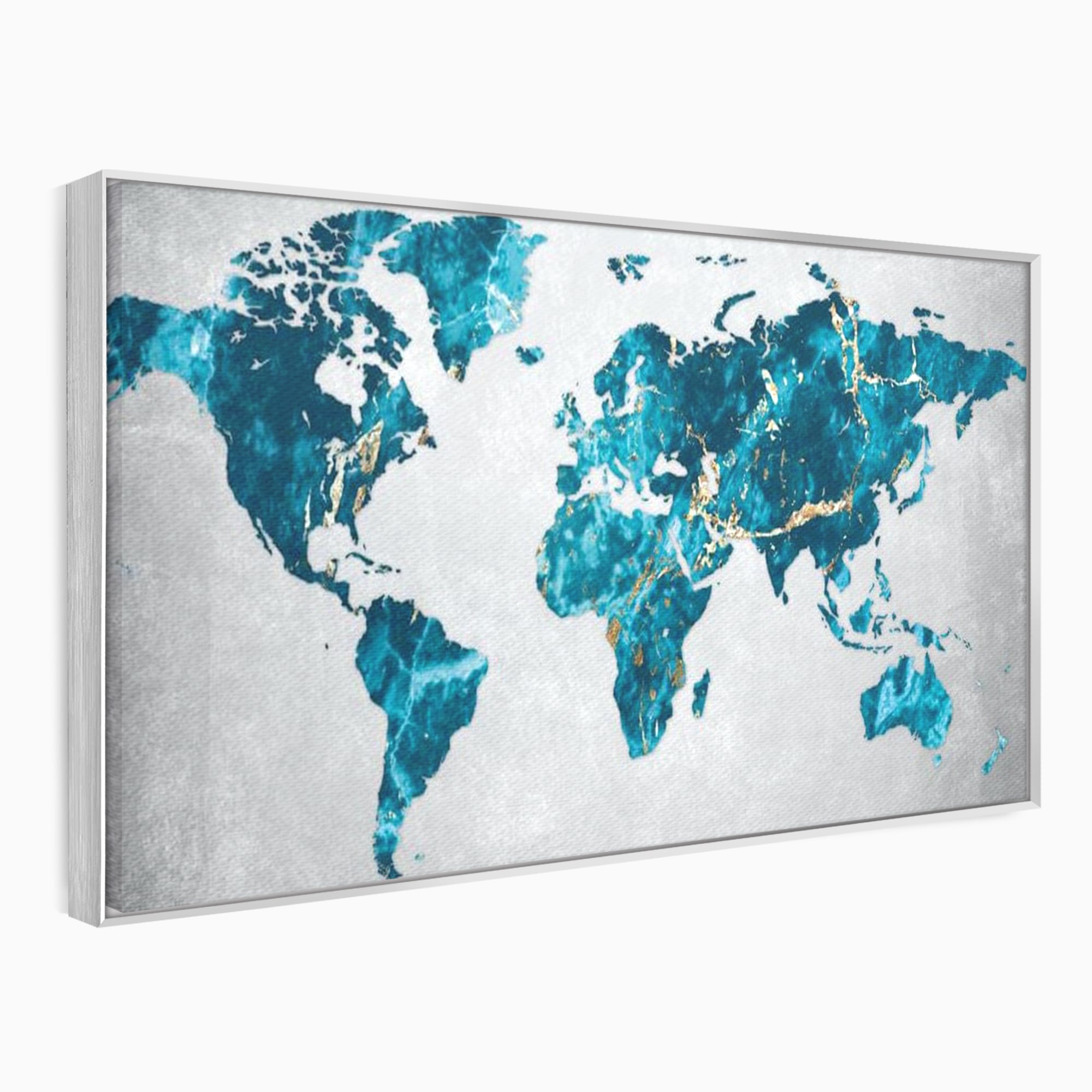 Tablou Canvas Premium, LuxCanva® L1012, Atlas de Safir, Harta, Albastru, Marmura, Auriu, Arta, Geografie, Birou, Living, Camera Copii