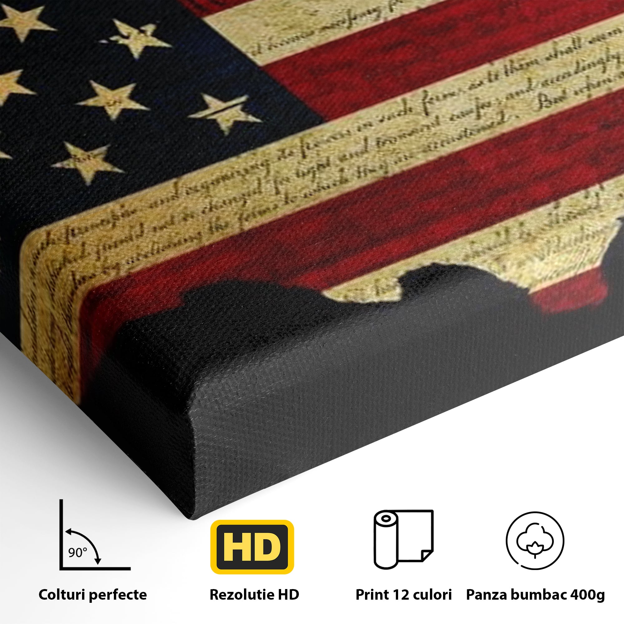 Leinwand Wandbilder Canvas Premium, LuxCanva® L1013, Flagge der Freiheit, Flagge, Amerika, Vaterland, Freiheit, Kontinent, Geschichte, Büro, Wohnen, Kinderzimmer