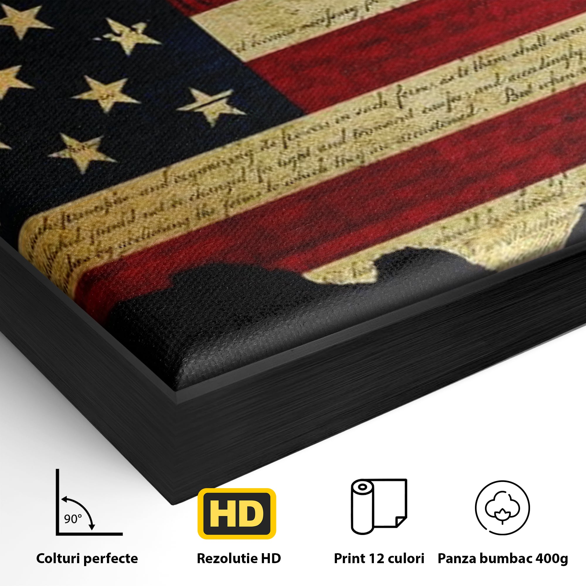 Leinwand Wandbilder Canvas Premium, LuxCanva® L1013, Flagge der Freiheit, Flagge, Amerika, Vaterland, Freiheit, Kontinent, Geschichte, Büro, Wohnen, Kinderzimmer