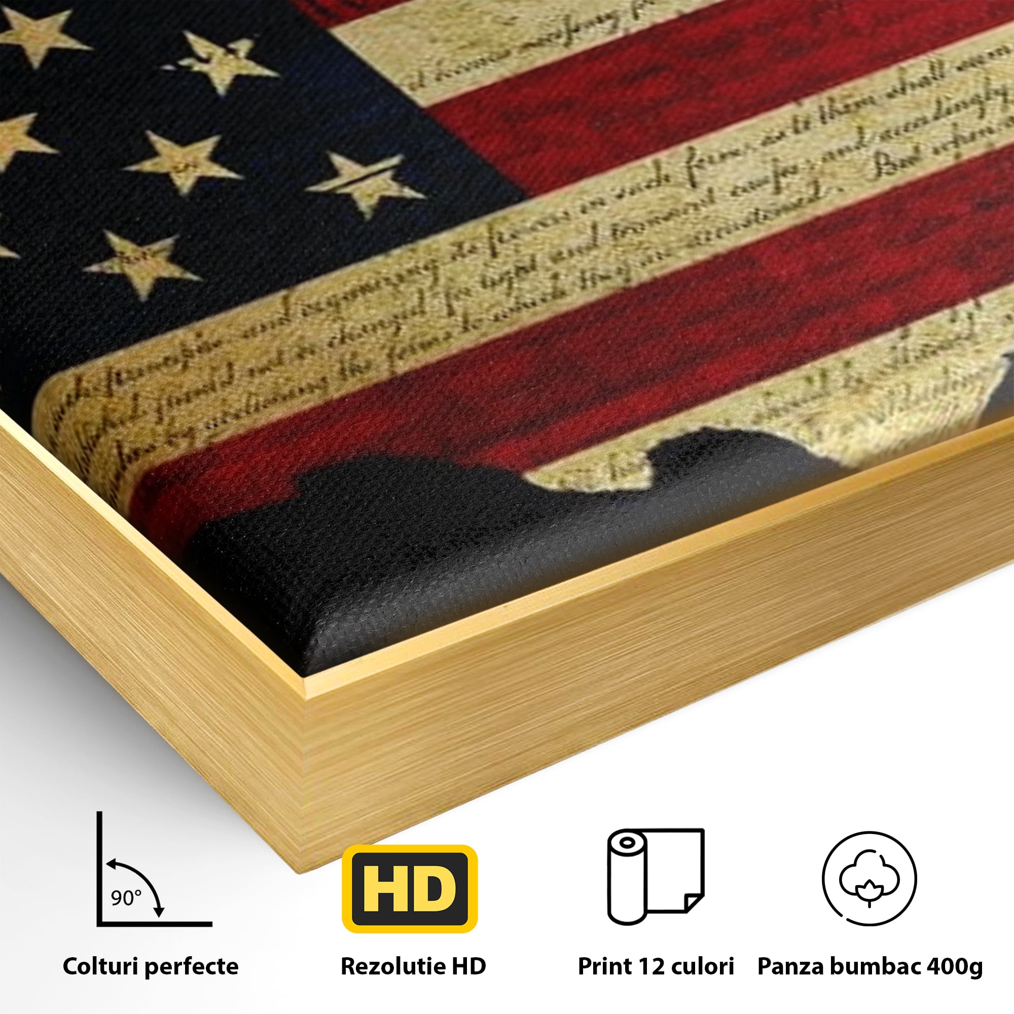 Leinwand Wandbilder Canvas Premium, LuxCanva® L1013, Flagge der Freiheit, Flagge, Amerika, Vaterland, Freiheit, Kontinent, Geschichte, Büro, Wohnen, Kinderzimmer