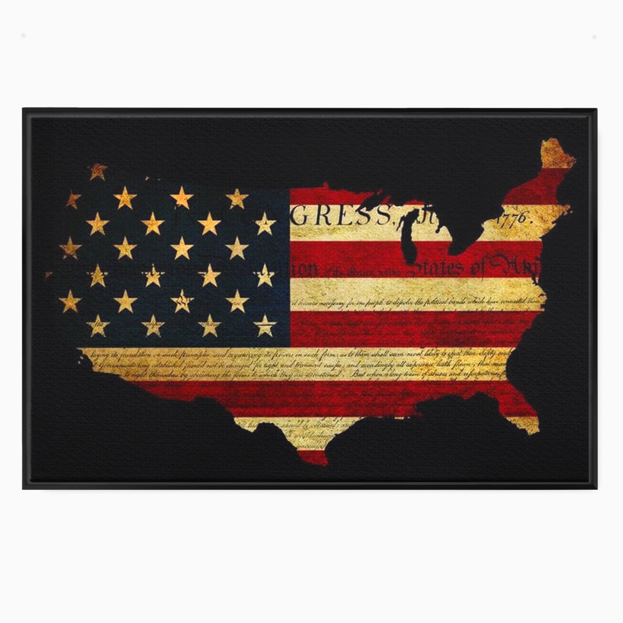 Leinwand Wandbilder Canvas Premium, LuxCanva® L1013, Flagge der Freiheit, Flagge, Amerika, Vaterland, Freiheit, Kontinent, Geschichte, Büro, Wohnen, Kinderzimmer