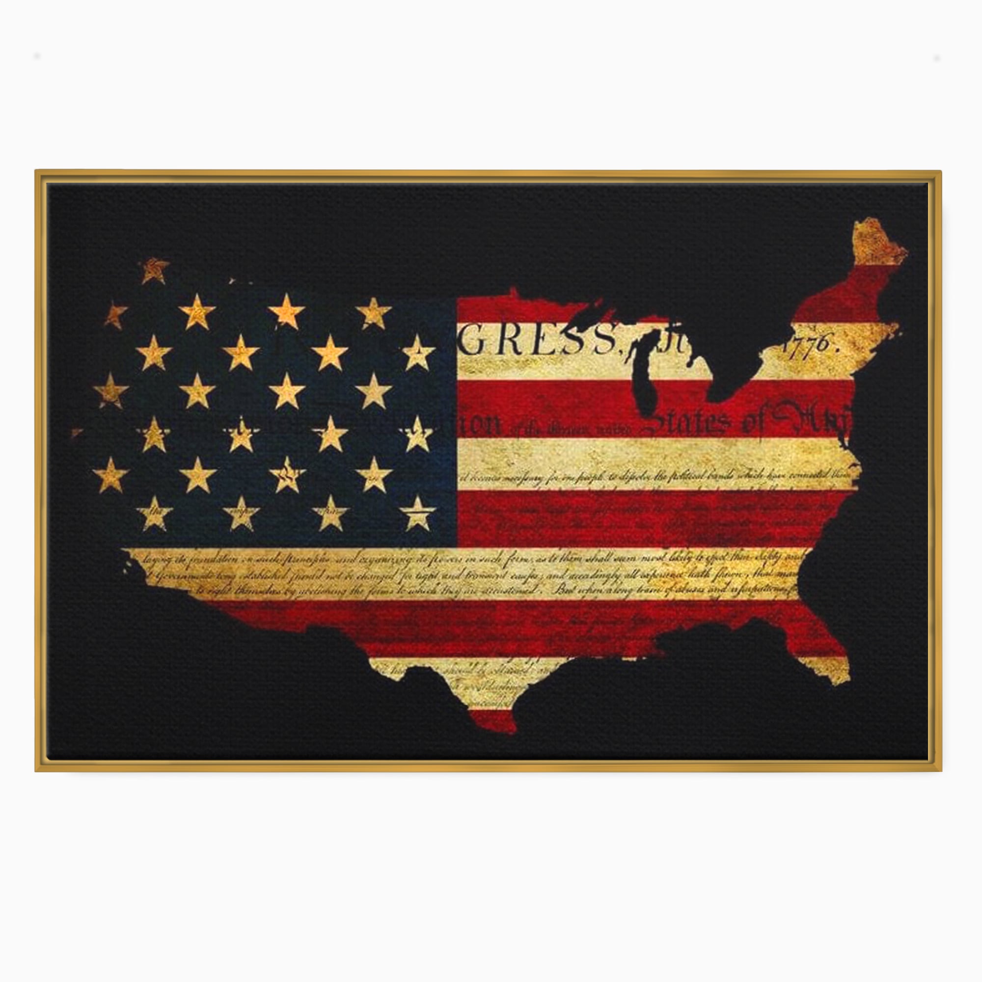 Leinwand Wandbilder Canvas Premium, LuxCanva® L1013, Flagge der Freiheit, Flagge, Amerika, Vaterland, Freiheit, Kontinent, Geschichte, Büro, Wohnen, Kinderzimmer