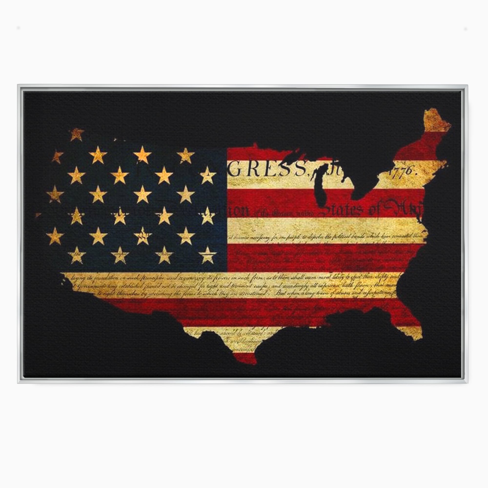 Leinwand Wandbilder Canvas Premium, LuxCanva® L1013, Flagge der Freiheit, Flagge, Amerika, Vaterland, Freiheit, Kontinent, Geschichte, Büro, Wohnen, Kinderzimmer