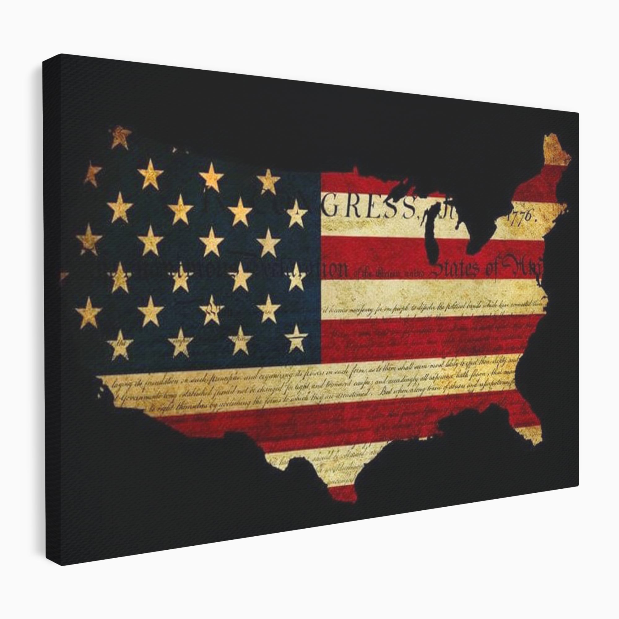 Leinwand Wandbilder Canvas Premium, LuxCanva® L1013, Flagge der Freiheit, Flagge, Amerika, Vaterland, Freiheit, Kontinent, Geschichte, Büro, Wohnen, Kinderzimmer