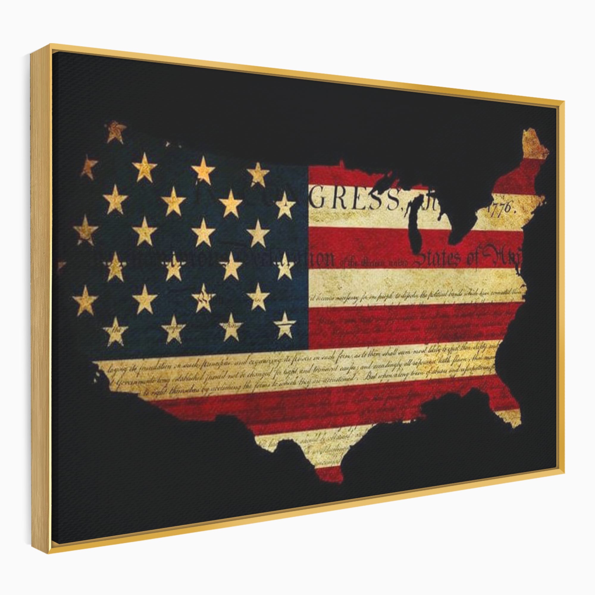 Leinwand Wandbilder Canvas Premium, LuxCanva® L1013, Flagge der Freiheit, Flagge, Amerika, Vaterland, Freiheit, Kontinent, Geschichte, Büro, Wohnen, Kinderzimmer