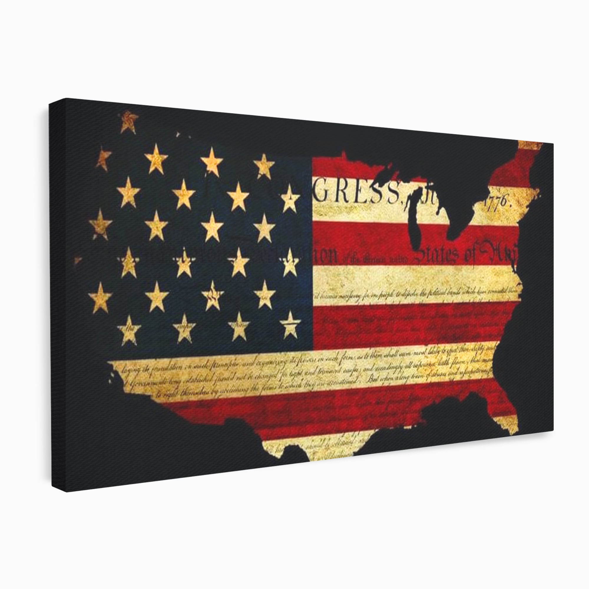 Leinwand Wandbilder Canvas Premium, LuxCanva® L1013, Flagge der Freiheit, Flagge, Amerika, Vaterland, Freiheit, Kontinent, Geschichte, Büro, Wohnen, Kinderzimmer