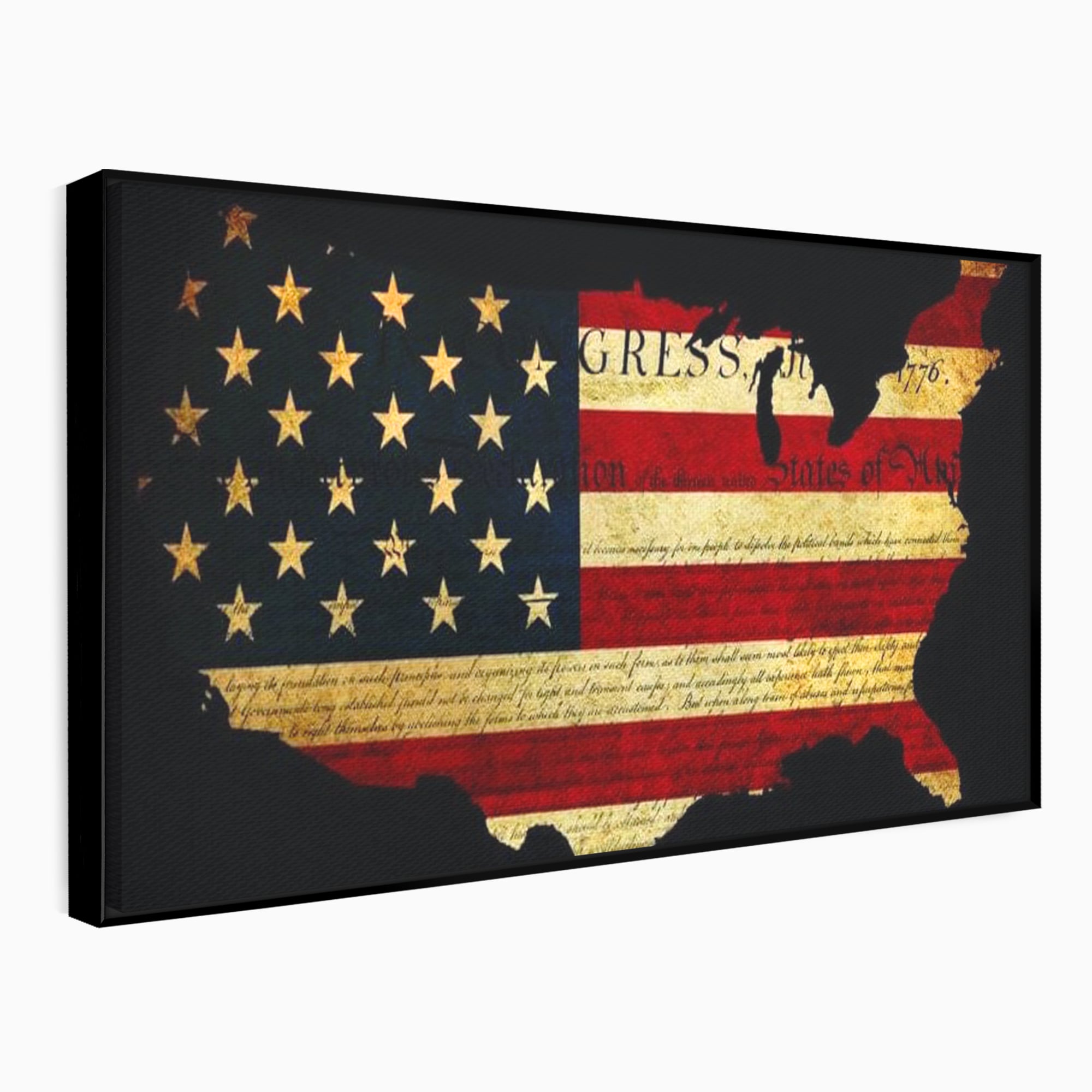 Leinwand Wandbilder Canvas Premium, LuxCanva® L1013, Flagge der Freiheit, Flagge, Amerika, Vaterland, Freiheit, Kontinent, Geschichte, Büro, Wohnen, Kinderzimmer