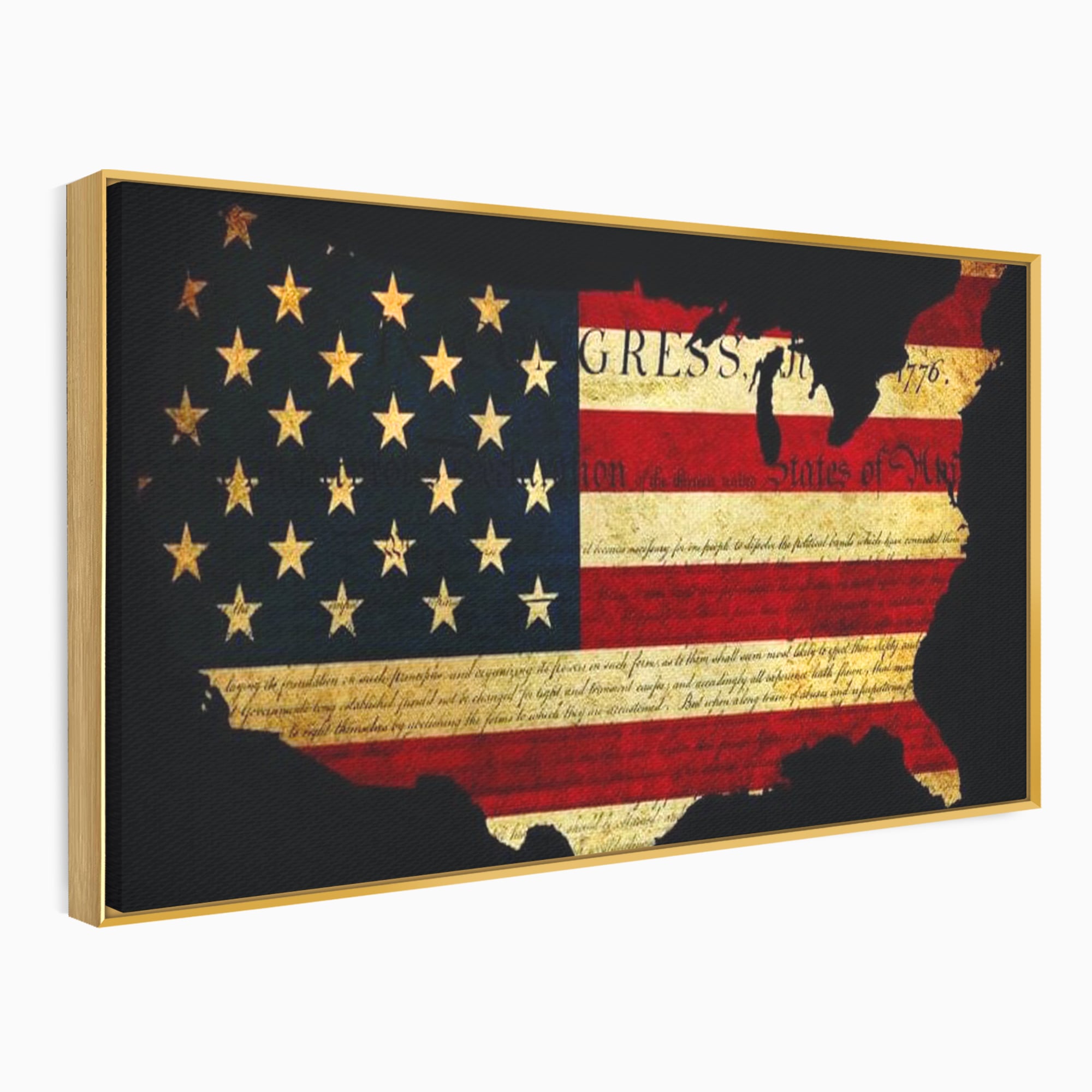 Leinwand Wandbilder Canvas Premium, LuxCanva® L1013, Flagge der Freiheit, Flagge, Amerika, Vaterland, Freiheit, Kontinent, Geschichte, Büro, Wohnen, Kinderzimmer
