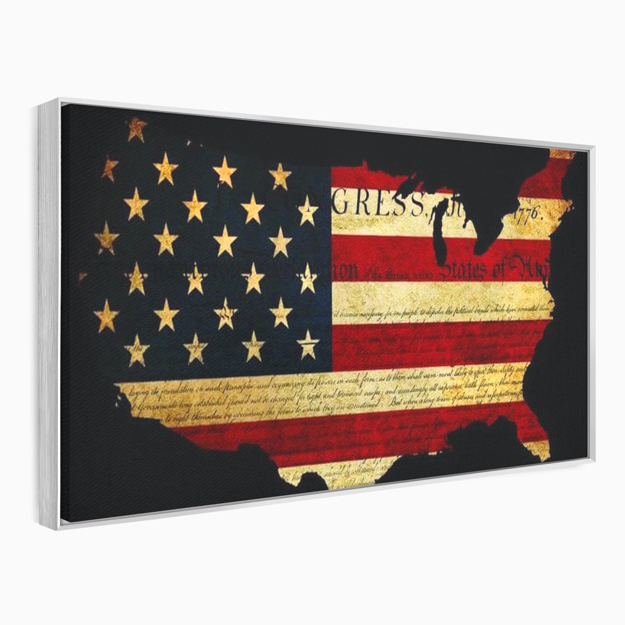 Leinwand Wandbilder Canvas Premium, LuxCanva® L1013, Flagge der Freiheit, Flagge, Amerika, Vaterland, Freiheit, Kontinent, Geschichte, Büro, Wohnen, Kinderzimmer