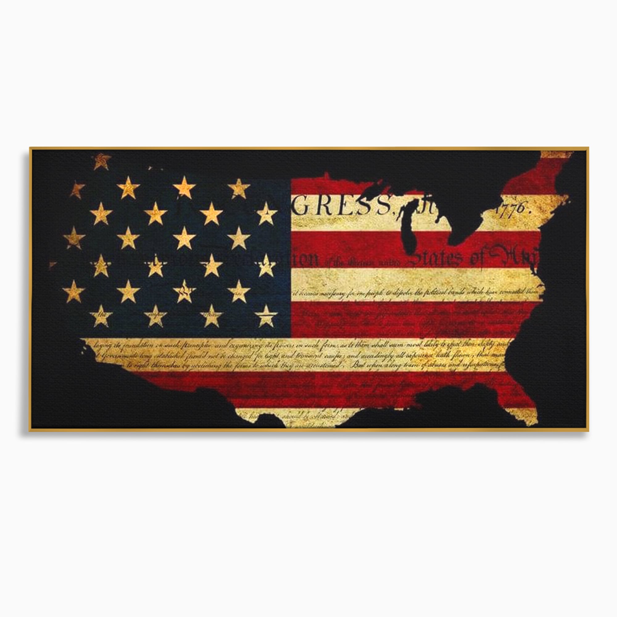 Leinwand Wandbilder Canvas Premium, LuxCanva® L1013, Flagge der Freiheit, Flagge, Amerika, Vaterland, Freiheit, Kontinent, Geschichte, Büro, Wohnen, Kinderzimmer