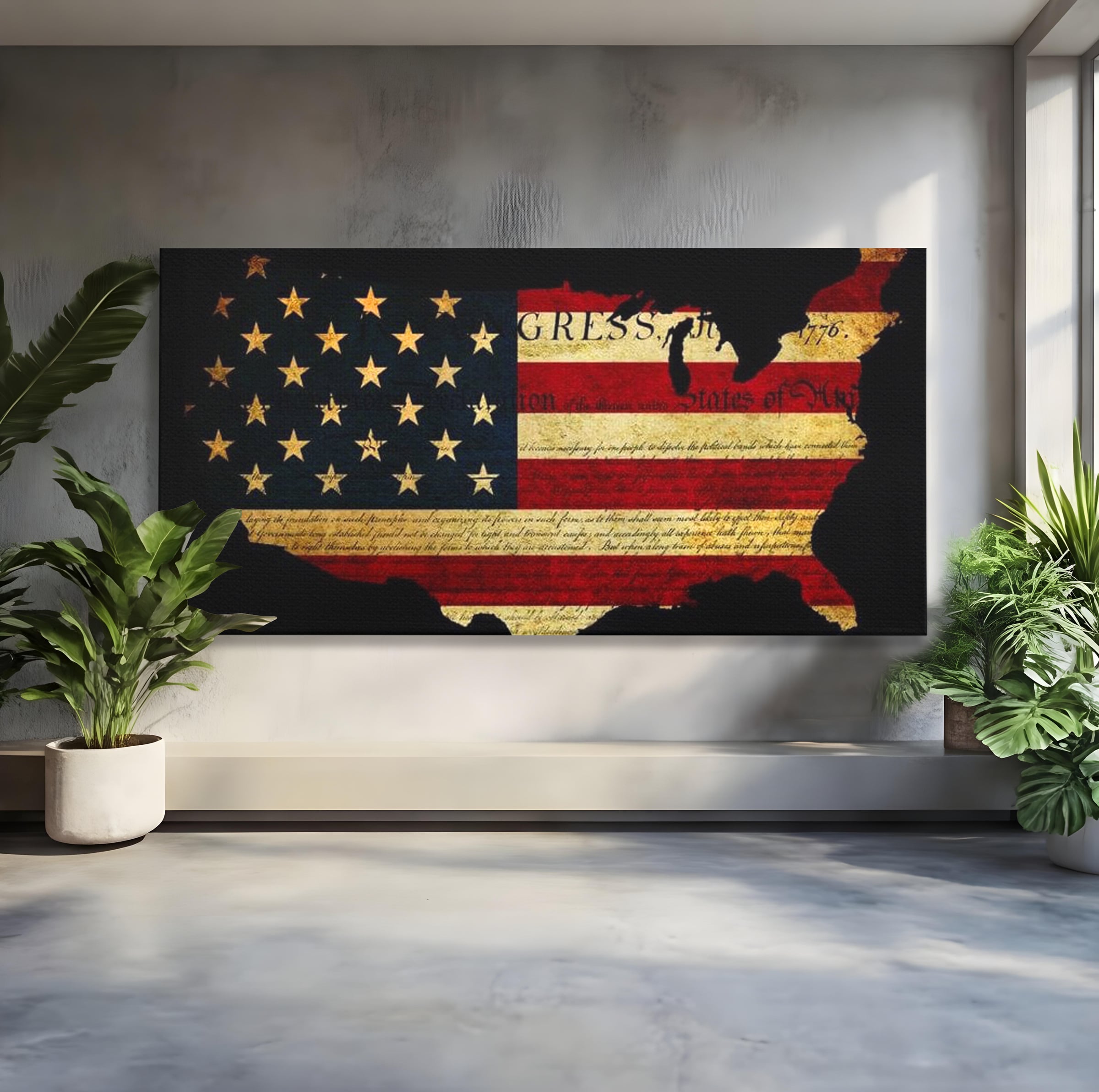 Leinwand Wandbilder Canvas Premium, LuxCanva® L1013, Flagge der Freiheit, Flagge, Amerika, Vaterland, Freiheit, Kontinent, Geschichte, Büro, Wohnen, Kinderzimmer