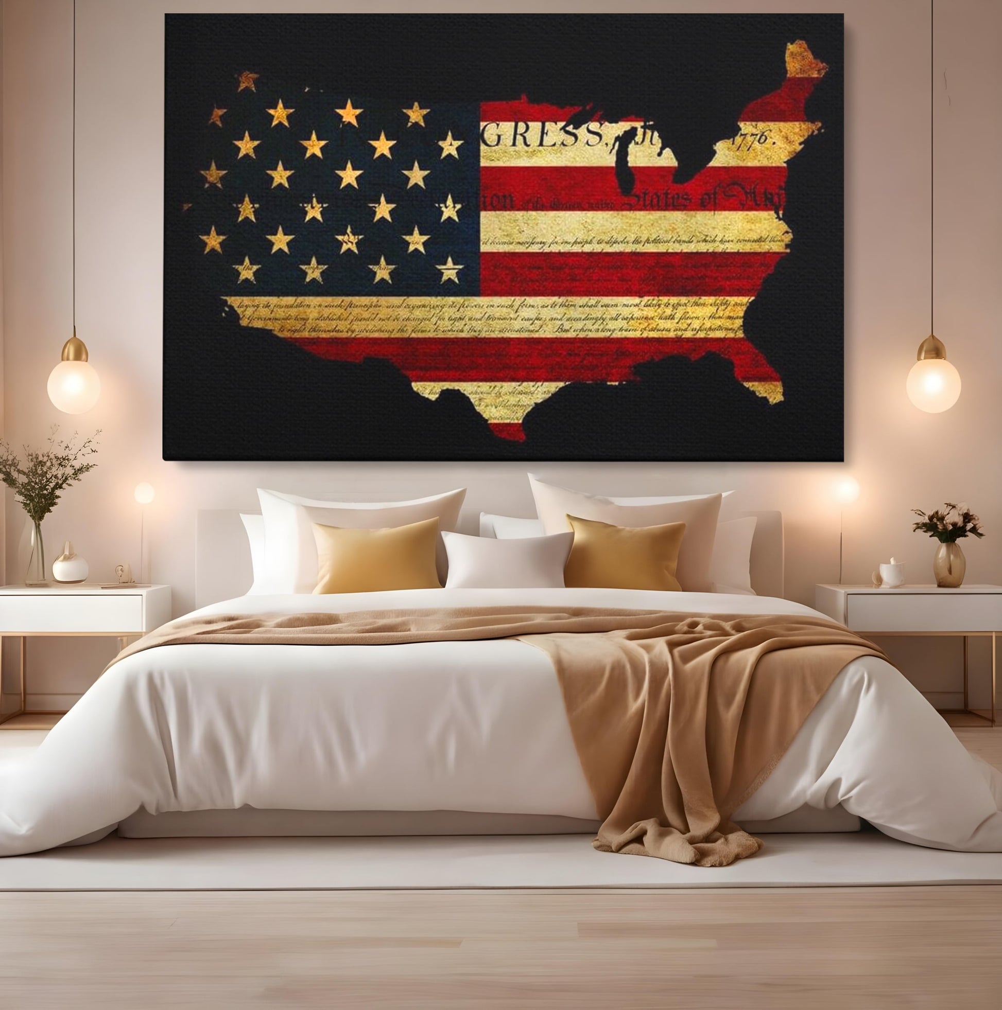 Leinwand Wandbilder Canvas Premium, LuxCanva® L1013, Flagge der Freiheit, Flagge, Amerika, Vaterland, Freiheit, Kontinent, Geschichte, Büro, Wohnen, Kinderzimmer