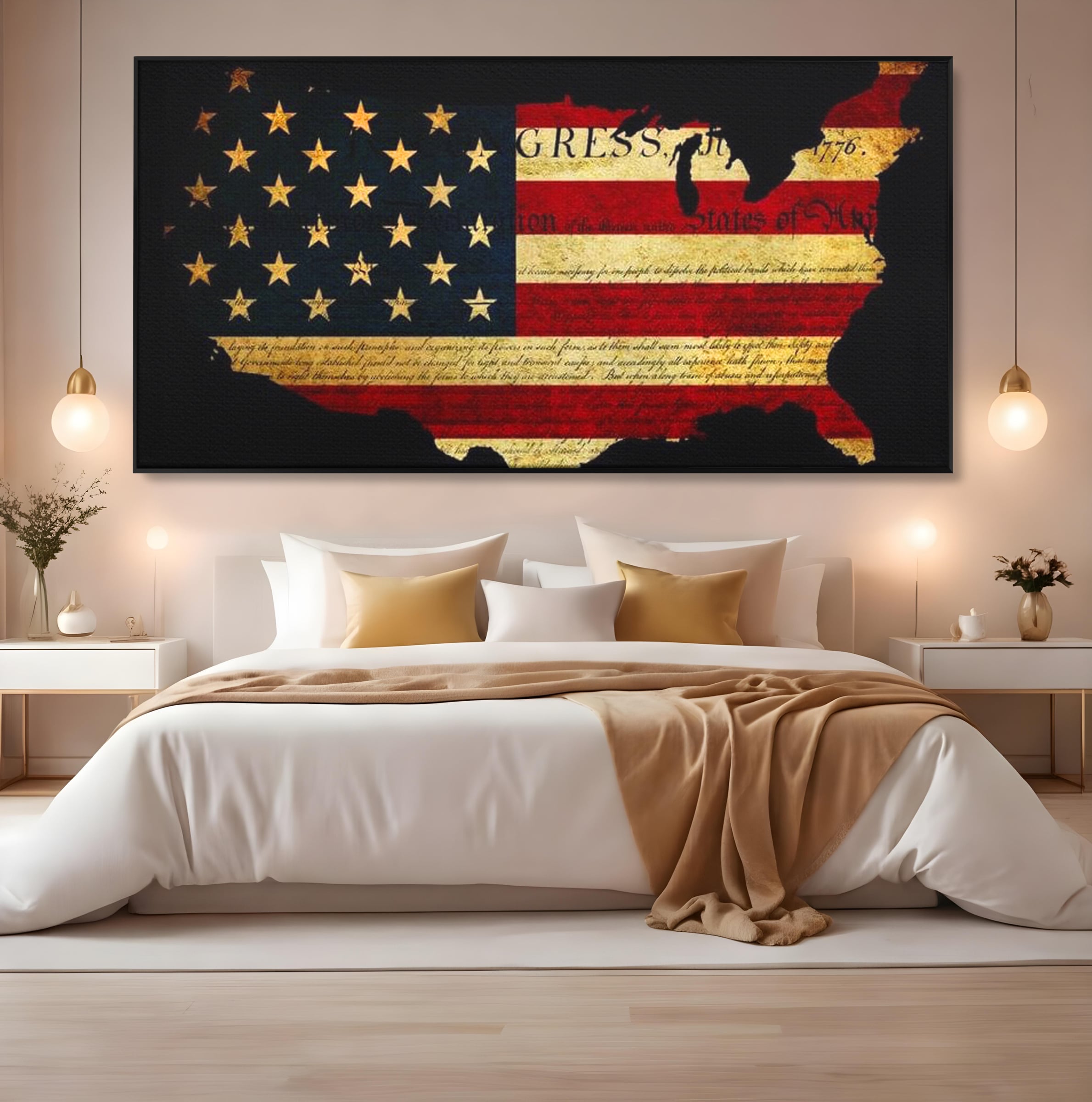 Leinwand Wandbilder Canvas Premium, LuxCanva® L1013, Flagge der Freiheit, Flagge, Amerika, Vaterland, Freiheit, Kontinent, Geschichte, Büro, Wohnen, Kinderzimmer