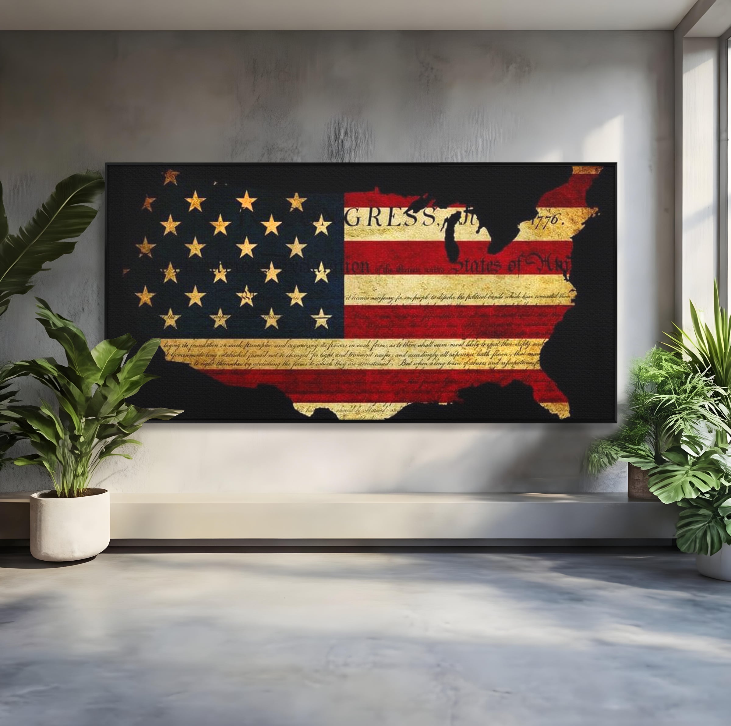Leinwand Wandbilder Canvas Premium, LuxCanva® L1013, Flagge der Freiheit, Flagge, Amerika, Vaterland, Freiheit, Kontinent, Geschichte, Büro, Wohnen, Kinderzimmer