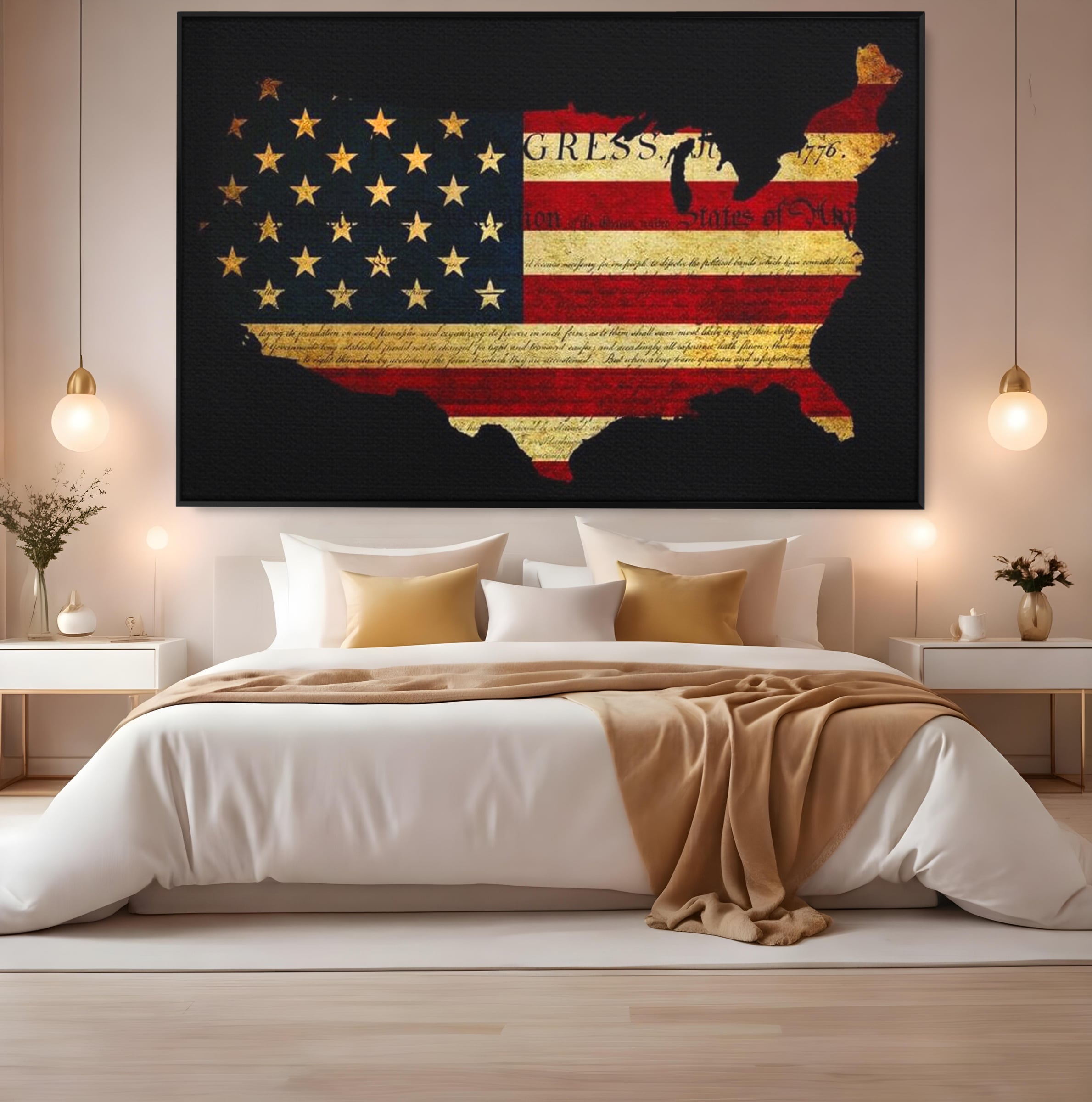 Leinwand Wandbilder Canvas Premium, LuxCanva® L1013, Flagge der Freiheit, Flagge, Amerika, Vaterland, Freiheit, Kontinent, Geschichte, Büro, Wohnen, Kinderzimmer
