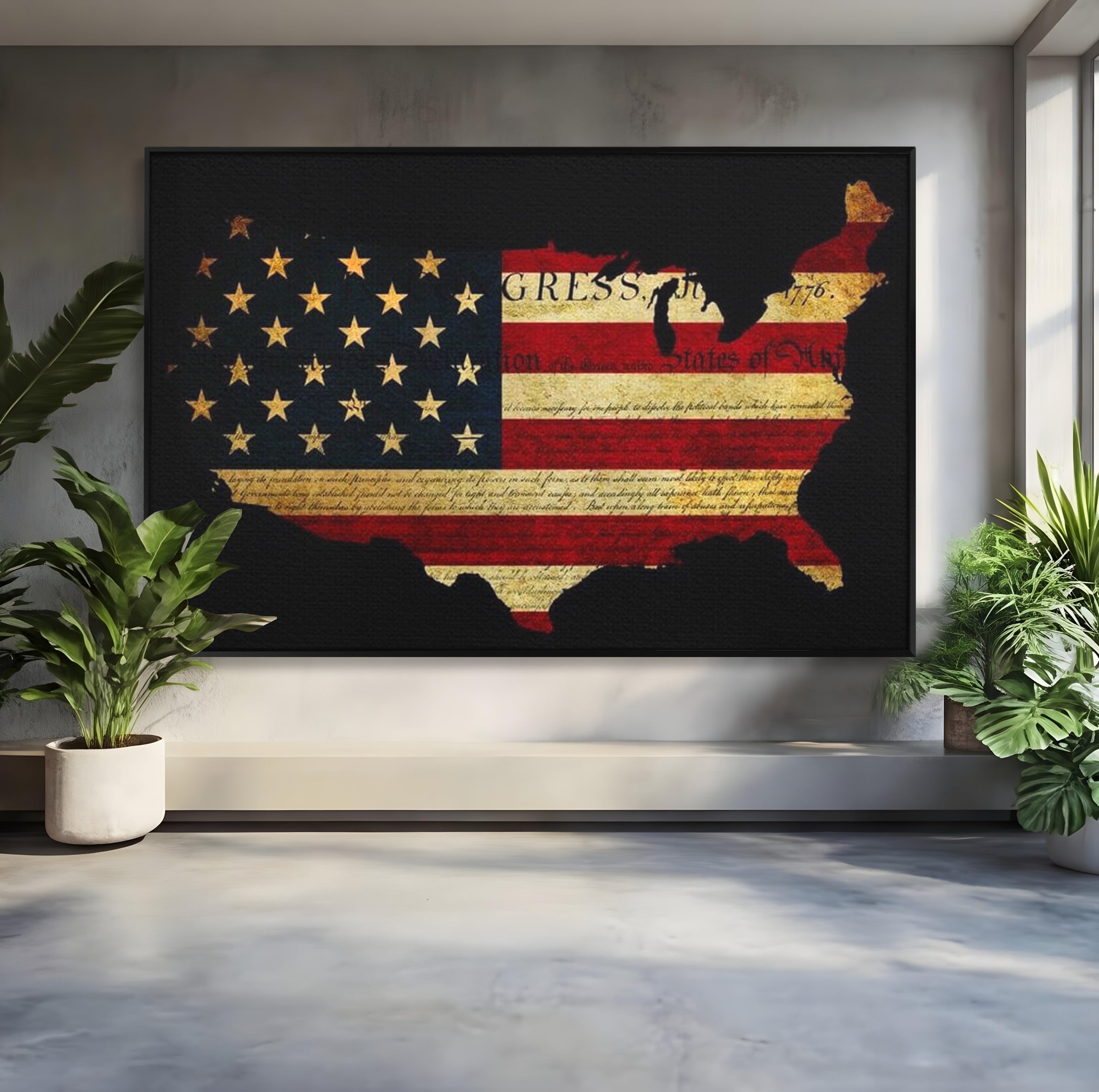 Leinwand Wandbilder Canvas Premium, LuxCanva® L1013, Flagge der Freiheit, Flagge, Amerika, Vaterland, Freiheit, Kontinent, Geschichte, Büro, Wohnen, Kinderzimmer