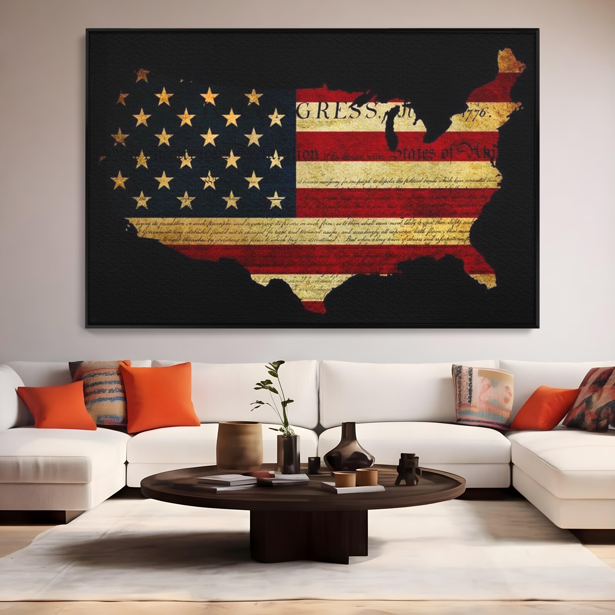 Leinwand Wandbilder Canvas Premium, LuxCanva® L1013, Flagge der Freiheit, Flagge, Amerika, Vaterland, Freiheit, Kontinent, Geschichte, Büro, Wohnen, Kinderzimmer