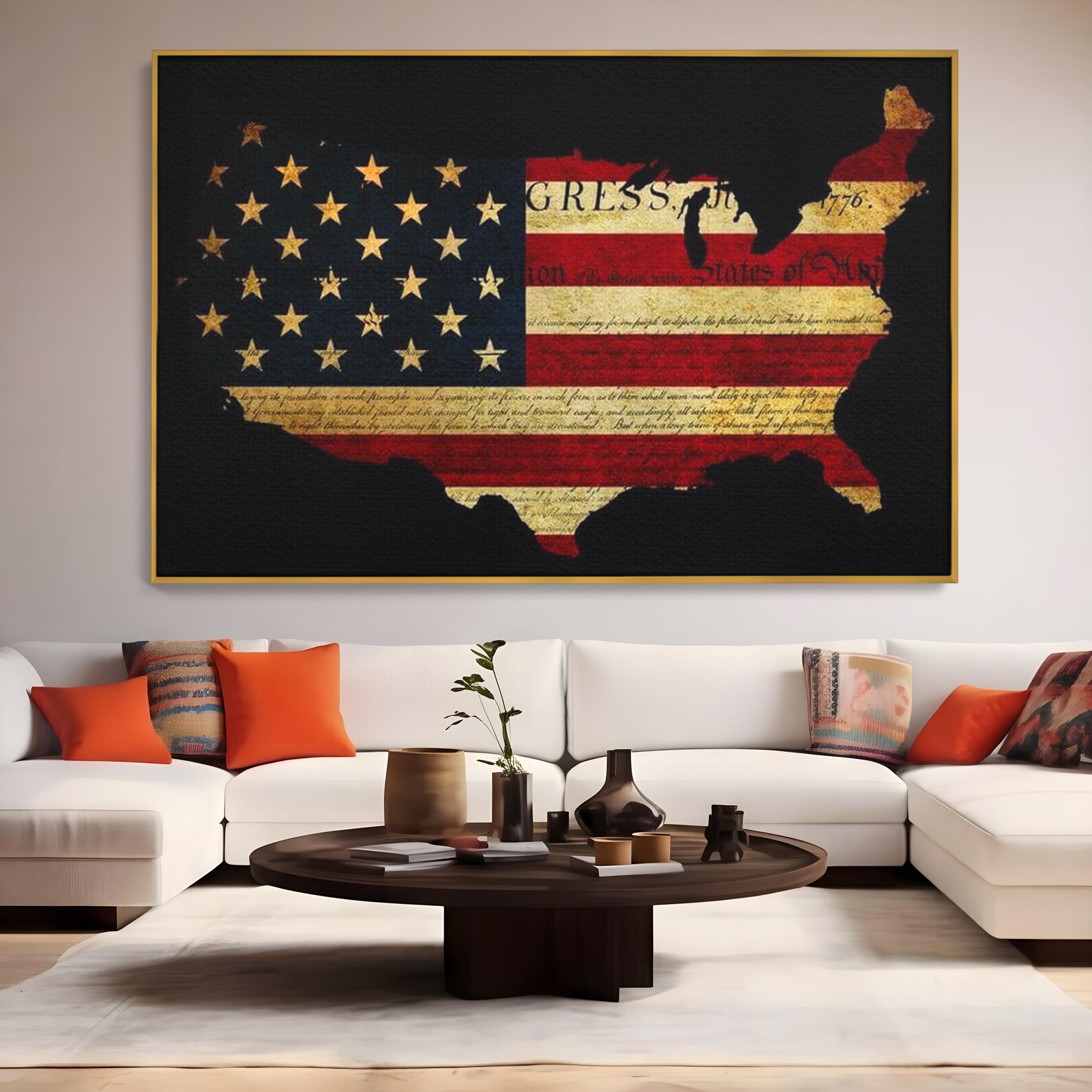 Leinwand Wandbilder Canvas Premium, LuxCanva® L1013, Flagge der Freiheit, Flagge, Amerika, Vaterland, Freiheit, Kontinent, Geschichte, Büro, Wohnen, Kinderzimmer