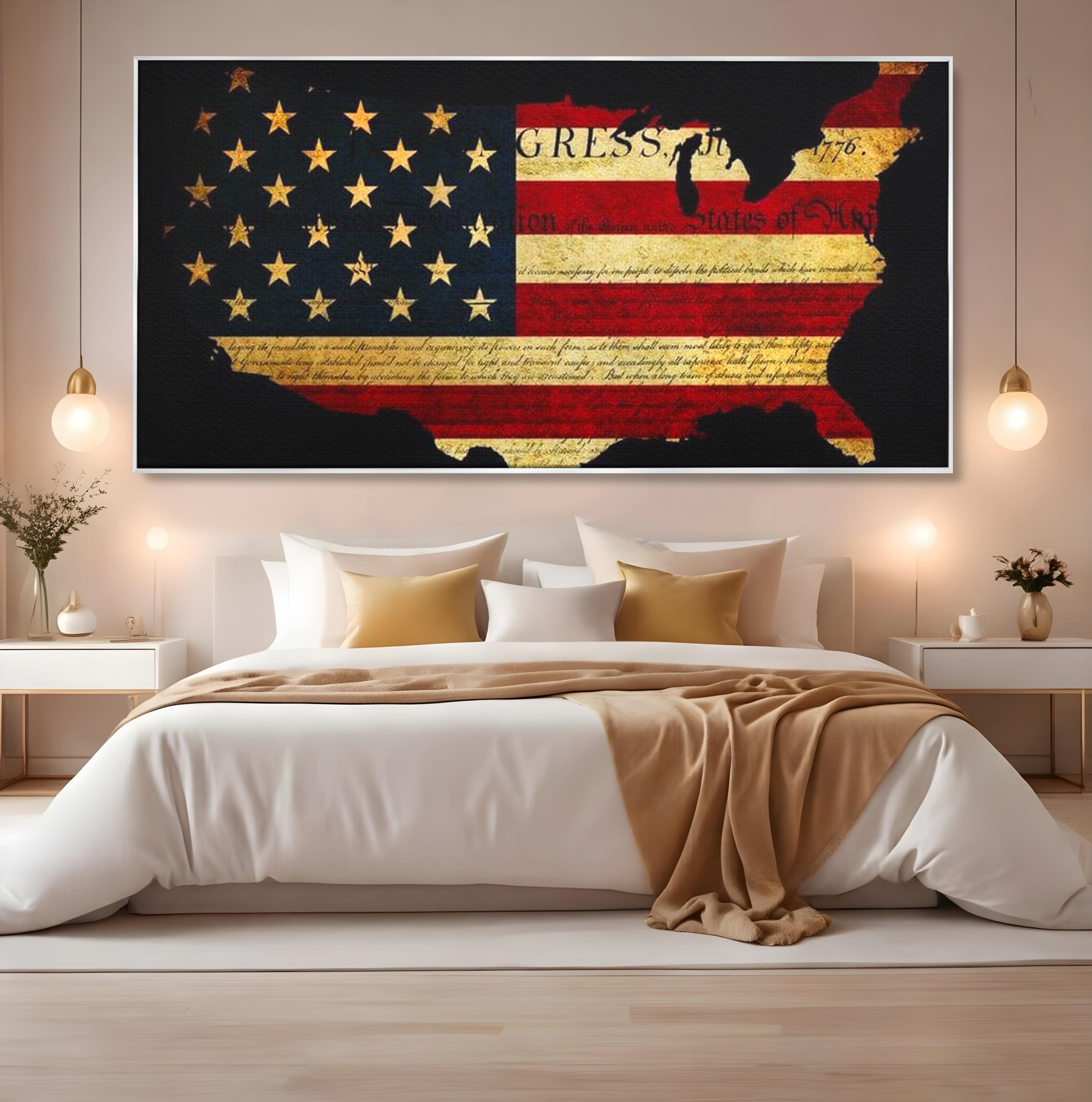 Leinwand Wandbilder Canvas Premium, LuxCanva® L1013, Flagge der Freiheit, Flagge, Amerika, Vaterland, Freiheit, Kontinent, Geschichte, Büro, Wohnen, Kinderzimmer