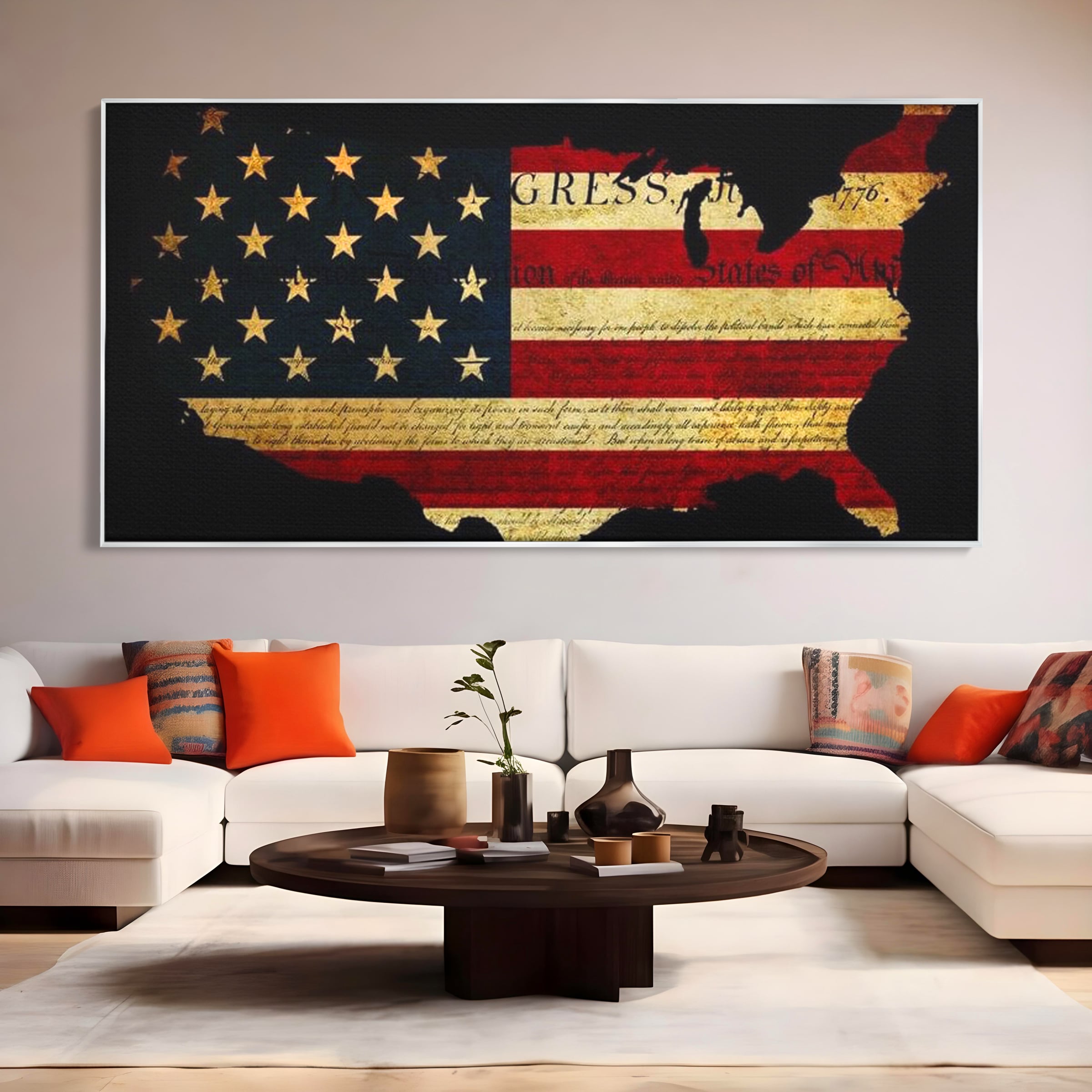 Leinwand Wandbilder Canvas Premium, LuxCanva® L1013, Flagge der Freiheit, Flagge, Amerika, Vaterland, Freiheit, Kontinent, Geschichte, Büro, Wohnen, Kinderzimmer