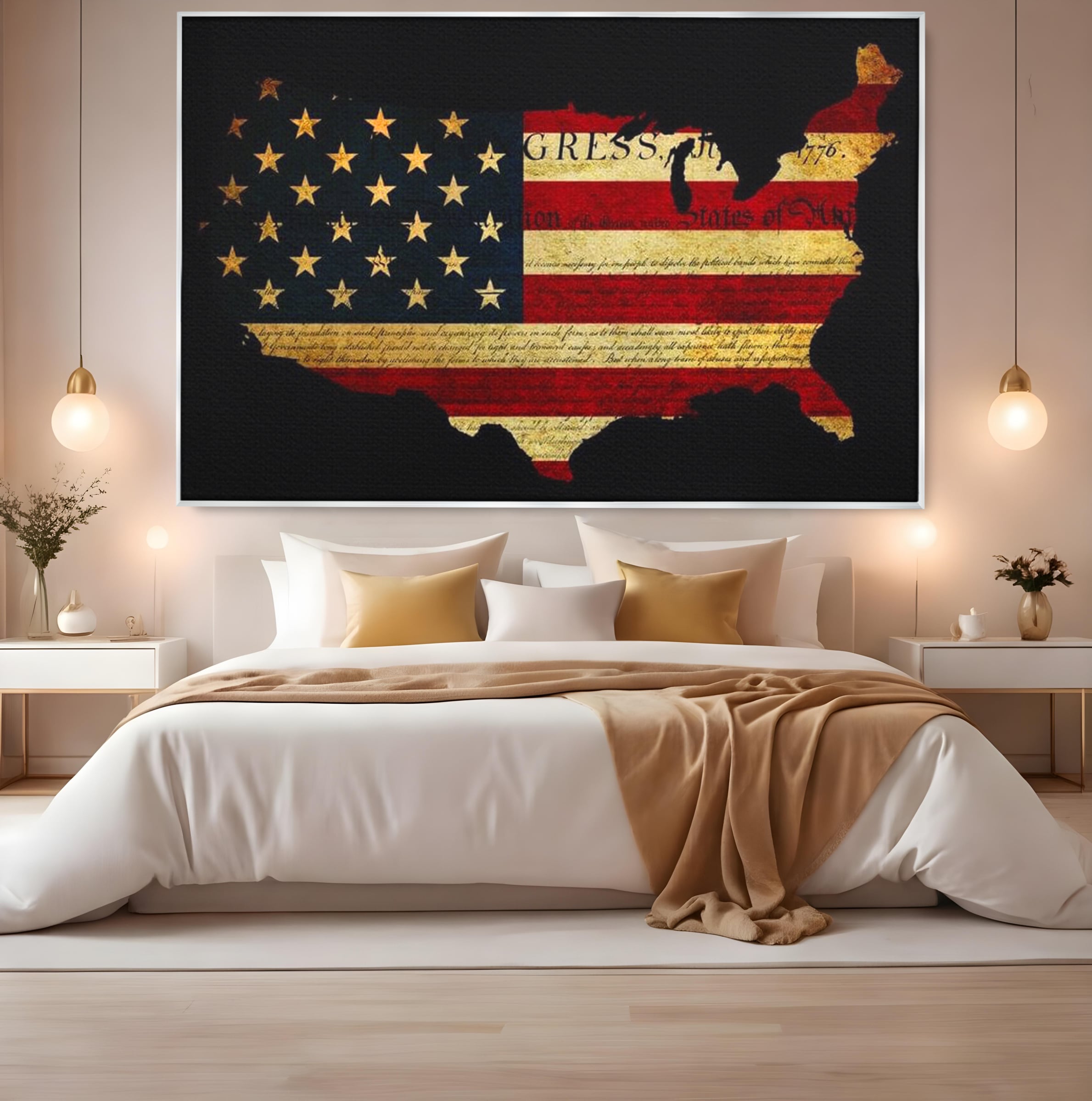 Leinwand Wandbilder Canvas Premium, LuxCanva® L1013, Flagge der Freiheit, Flagge, Amerika, Vaterland, Freiheit, Kontinent, Geschichte, Büro, Wohnen, Kinderzimmer