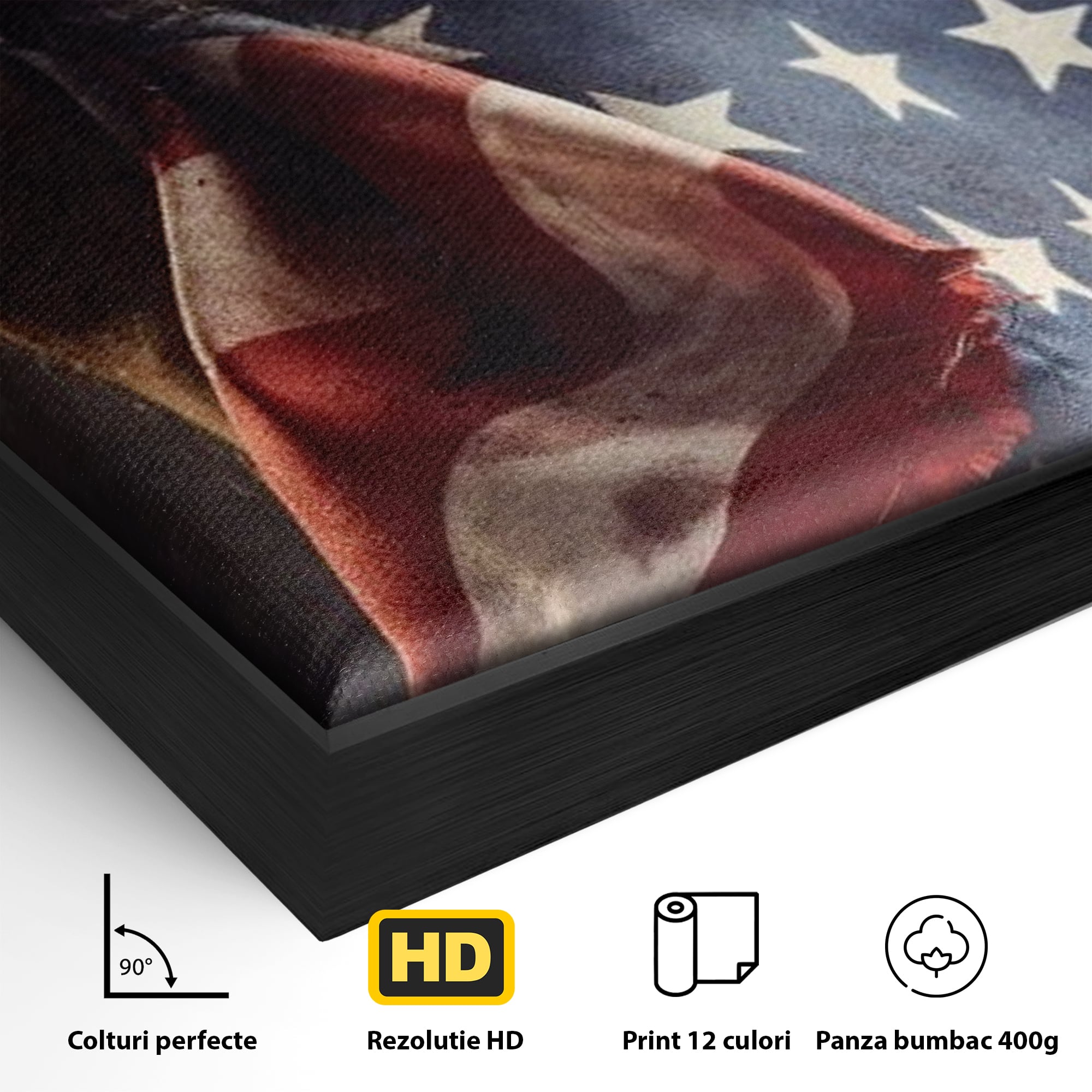 Leinwandbilder Premium, LuxCanva® L1015, Kampf um Ruhm, Flagge, Kultur, Geschichte, USA, Held, Mut, Macht, Büro, Wohnen, Kinderzimmer