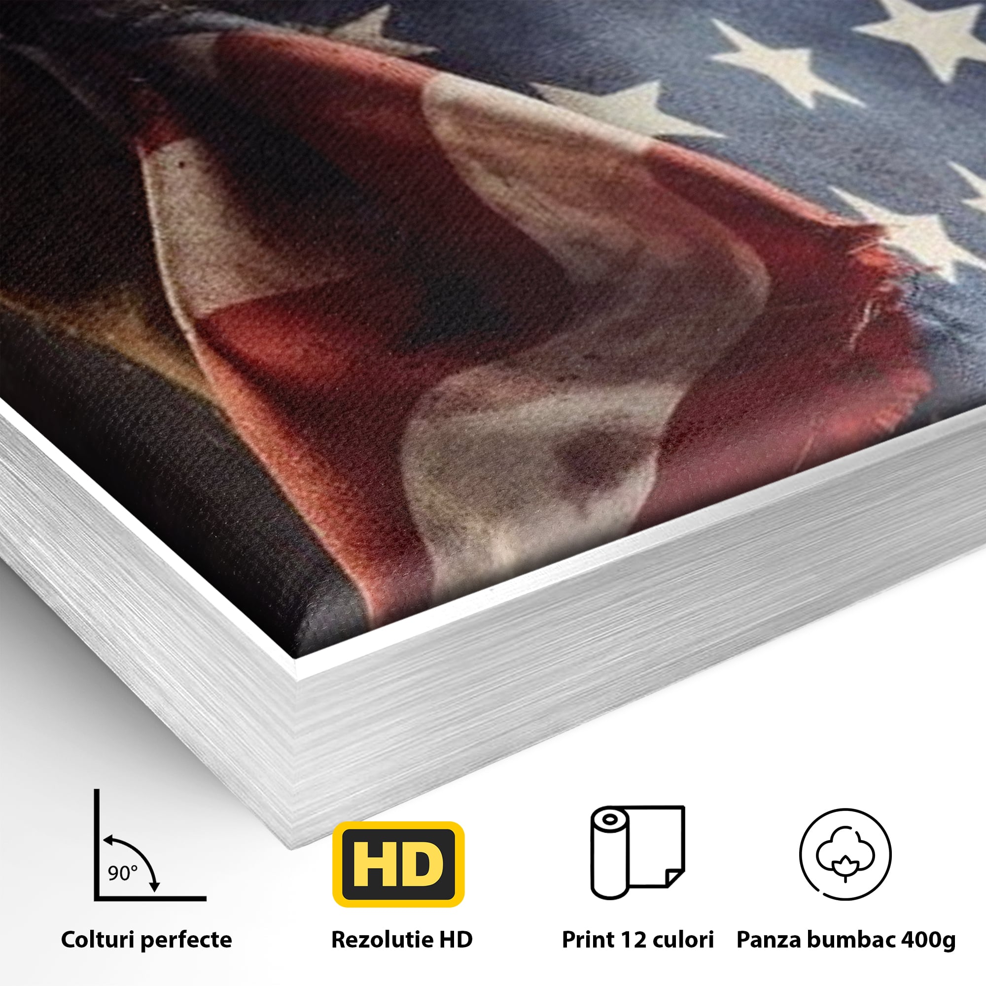 Leinwandbilder Premium, LuxCanva® L1015, Kampf um Ruhm, Flagge, Kultur, Geschichte, USA, Held, Mut, Macht, Büro, Wohnen, Kinderzimmer