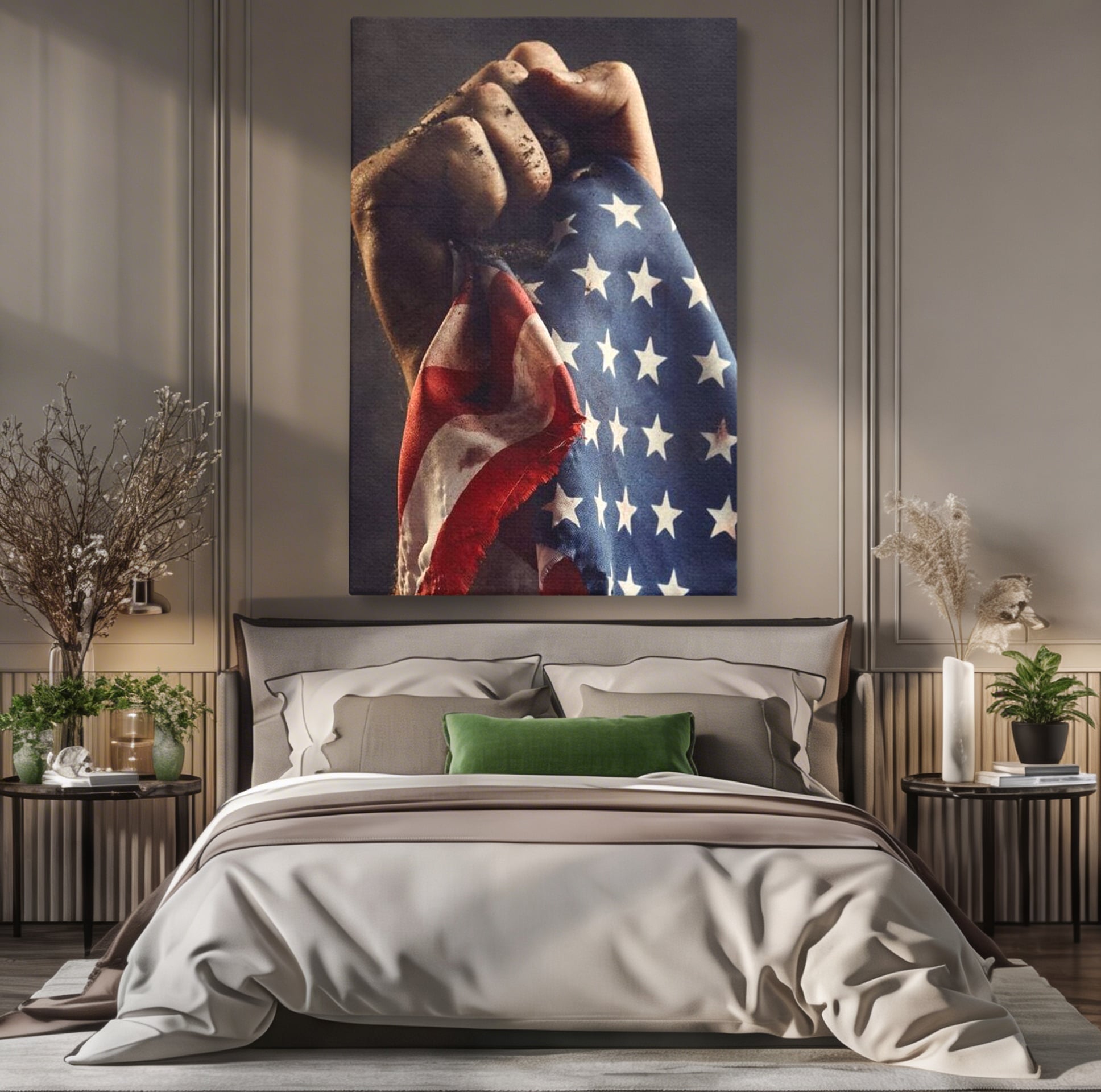 Leinwandbilder Premium, LuxCanva® L1015, Kampf um Ruhm, Flagge, Kultur, Geschichte, USA, Held, Mut, Macht, Büro, Wohnen, Kinderzimmer