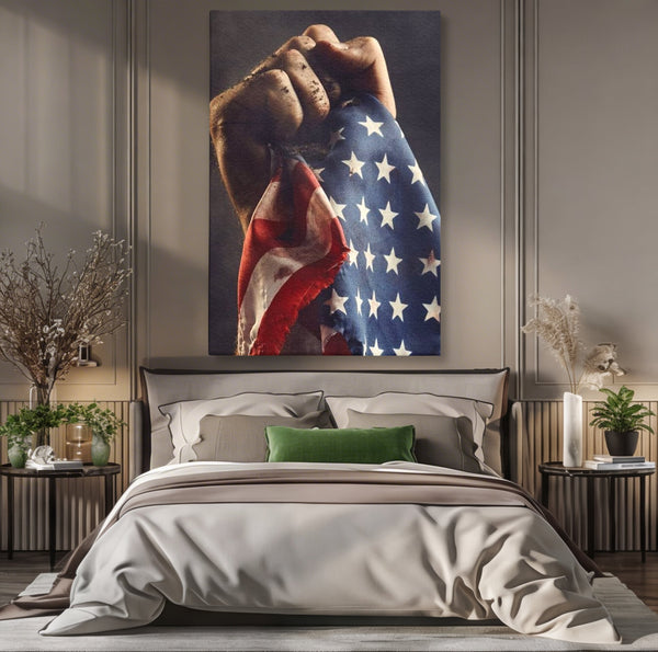 Leinwandbilder Premium, LuxCanva® L1015, Kampf um Ruhm, Flagge, Kultur, Geschichte, USA, Held, Mut, Macht, Büro, Wohnen, Kinderzimmer