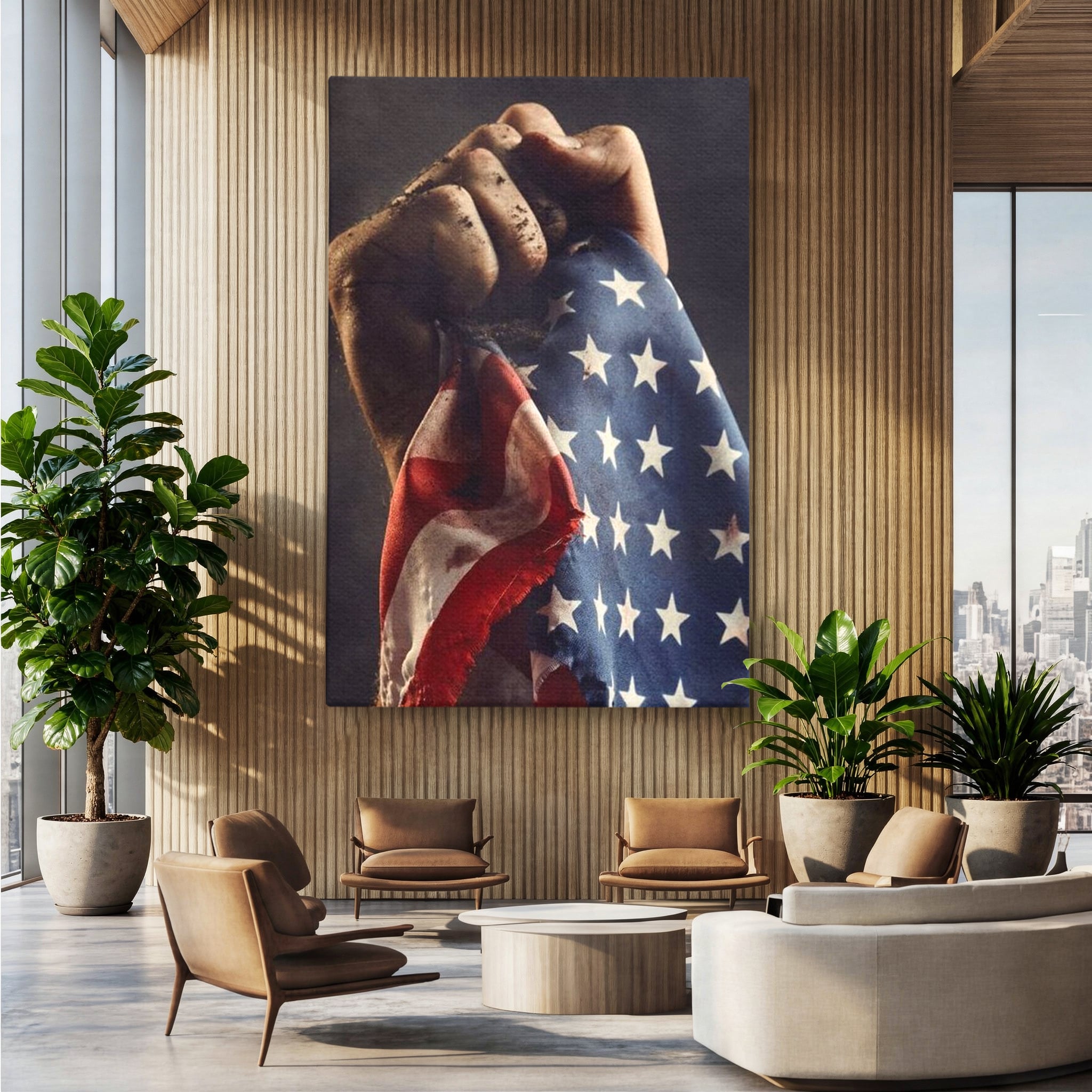 Leinwandbilder Premium, LuxCanva® L1015, Kampf um Ruhm, Flagge, Kultur, Geschichte, USA, Held, Mut, Macht, Büro, Wohnen, Kinderzimmer