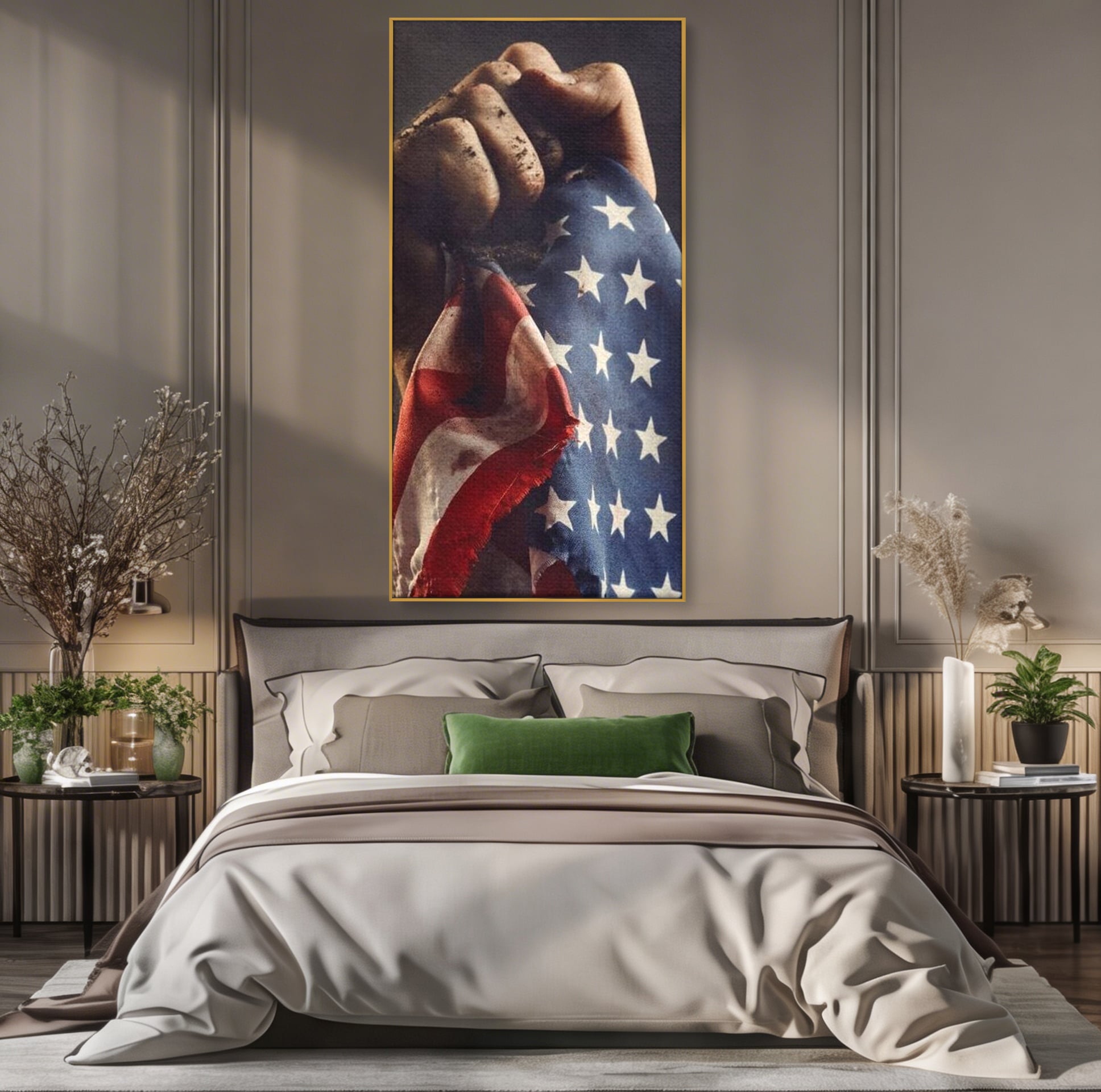 Leinwandbilder Premium, LuxCanva® L1015, Kampf um Ruhm, Flagge, Kultur, Geschichte, USA, Held, Mut, Macht, Büro, Wohnen, Kinderzimmer