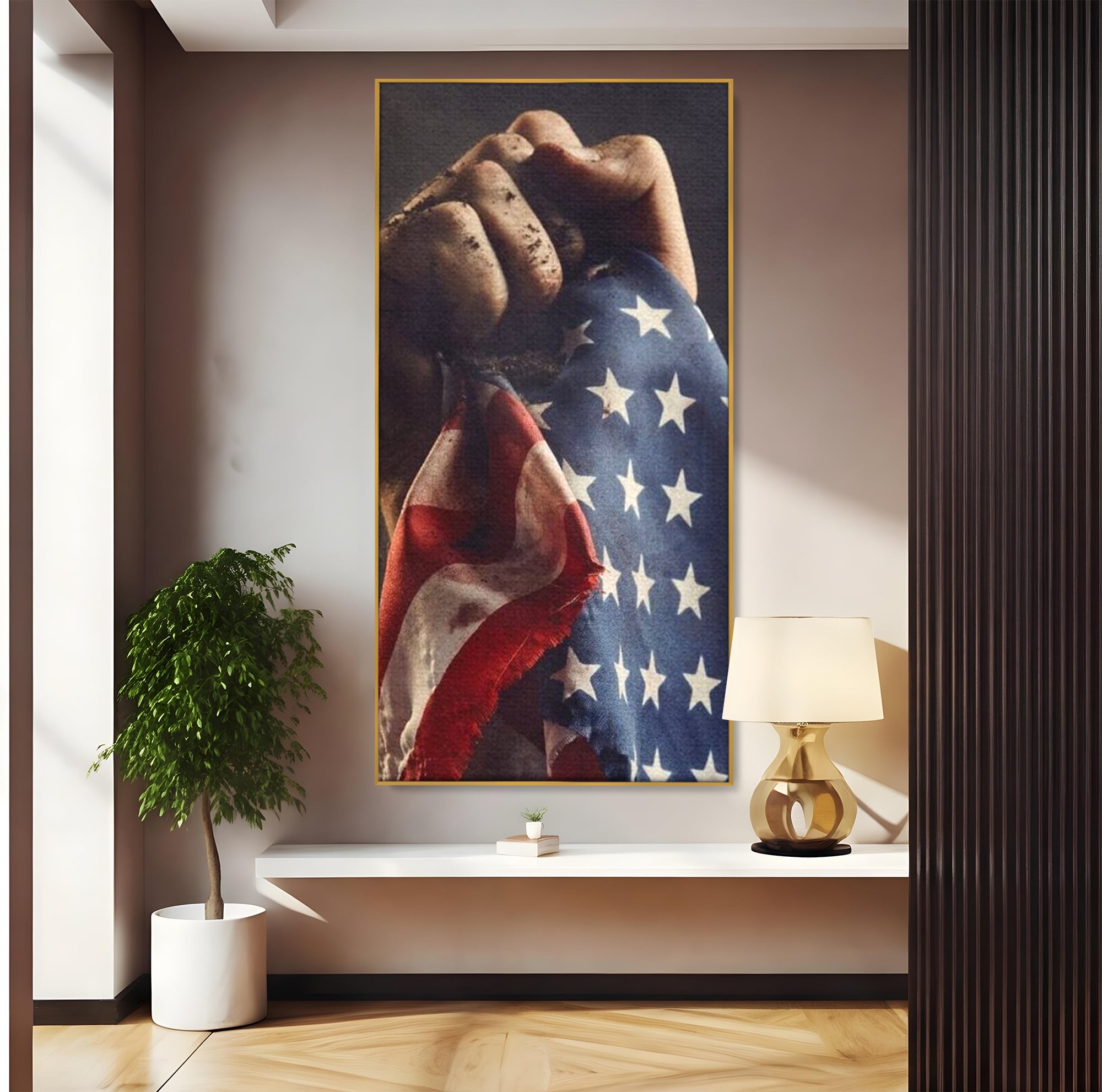 Leinwandbilder Premium, LuxCanva® L1015, Kampf um Ruhm, Flagge, Kultur, Geschichte, USA, Held, Mut, Macht, Büro, Wohnen, Kinderzimmer
