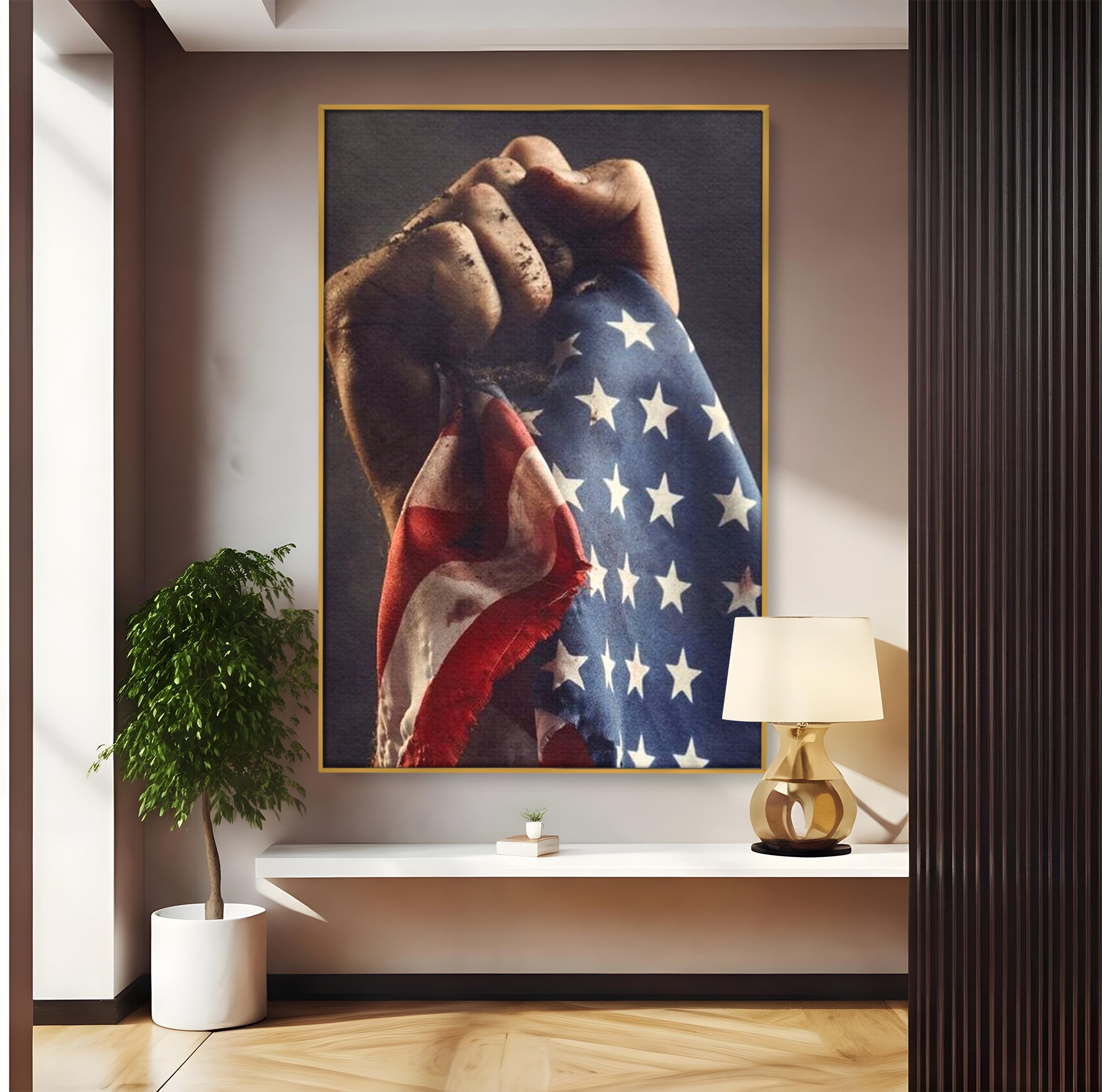 Leinwandbilder Premium, LuxCanva® L1015, Kampf um Ruhm, Flagge, Kultur, Geschichte, USA, Held, Mut, Macht, Büro, Wohnen, Kinderzimmer