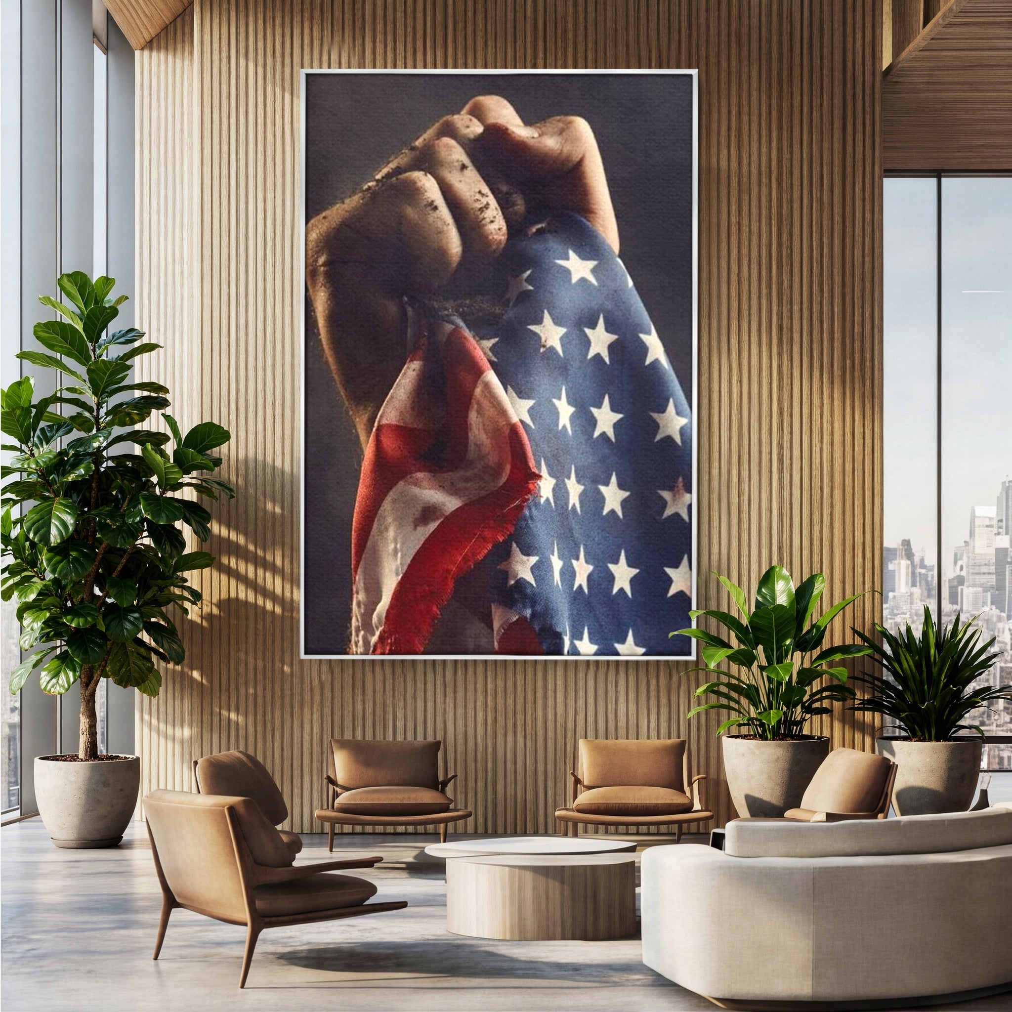 Leinwandbilder Premium, LuxCanva® L1015, Kampf um Ruhm, Flagge, Kultur, Geschichte, USA, Held, Mut, Macht, Büro, Wohnen, Kinderzimmer