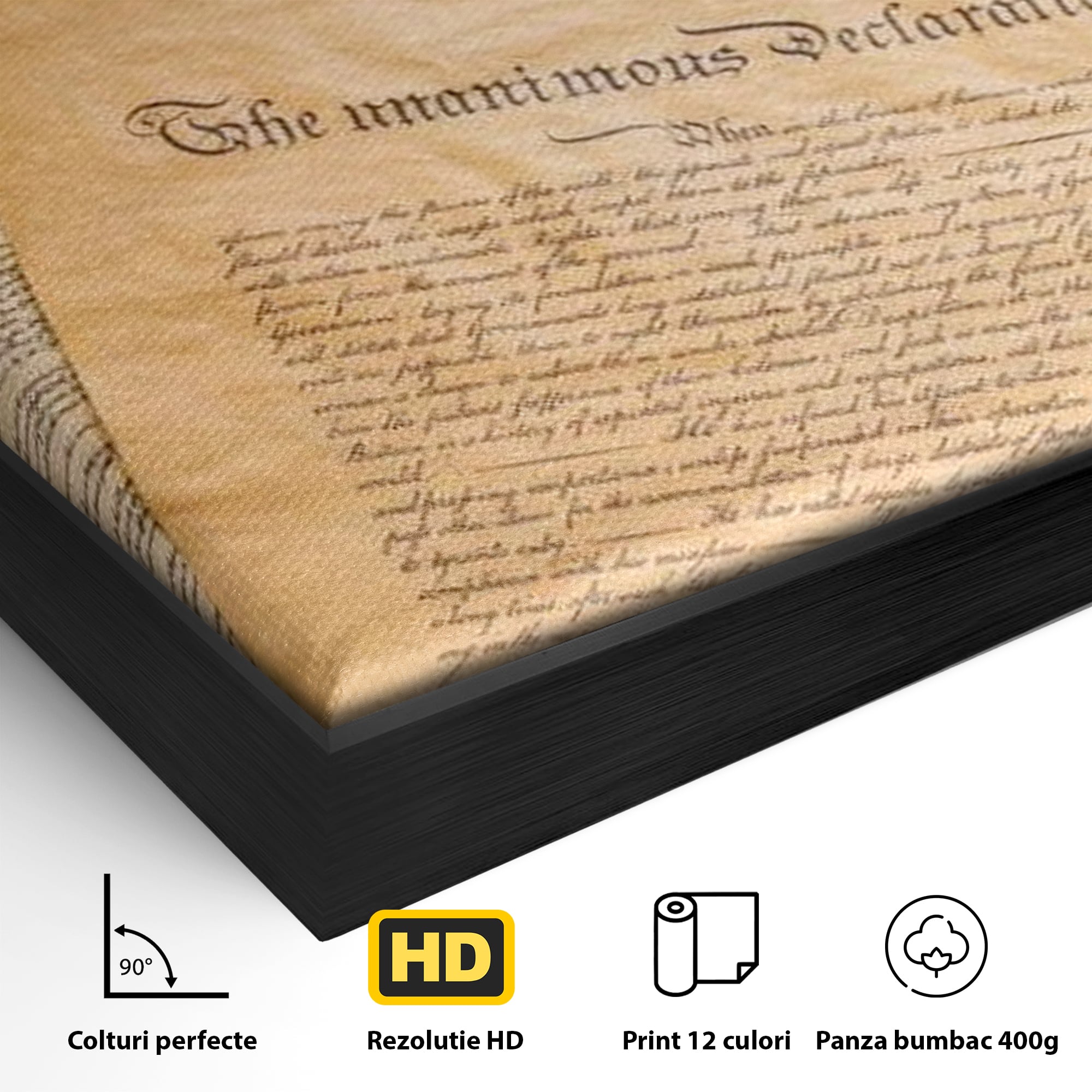 Tablou Canvas Premium, LuxCanva® L1016, Semnatura Libertatii, Constitutie, Independenta, America, Patriotism, Natiune, Birou, Living, Camera Copii