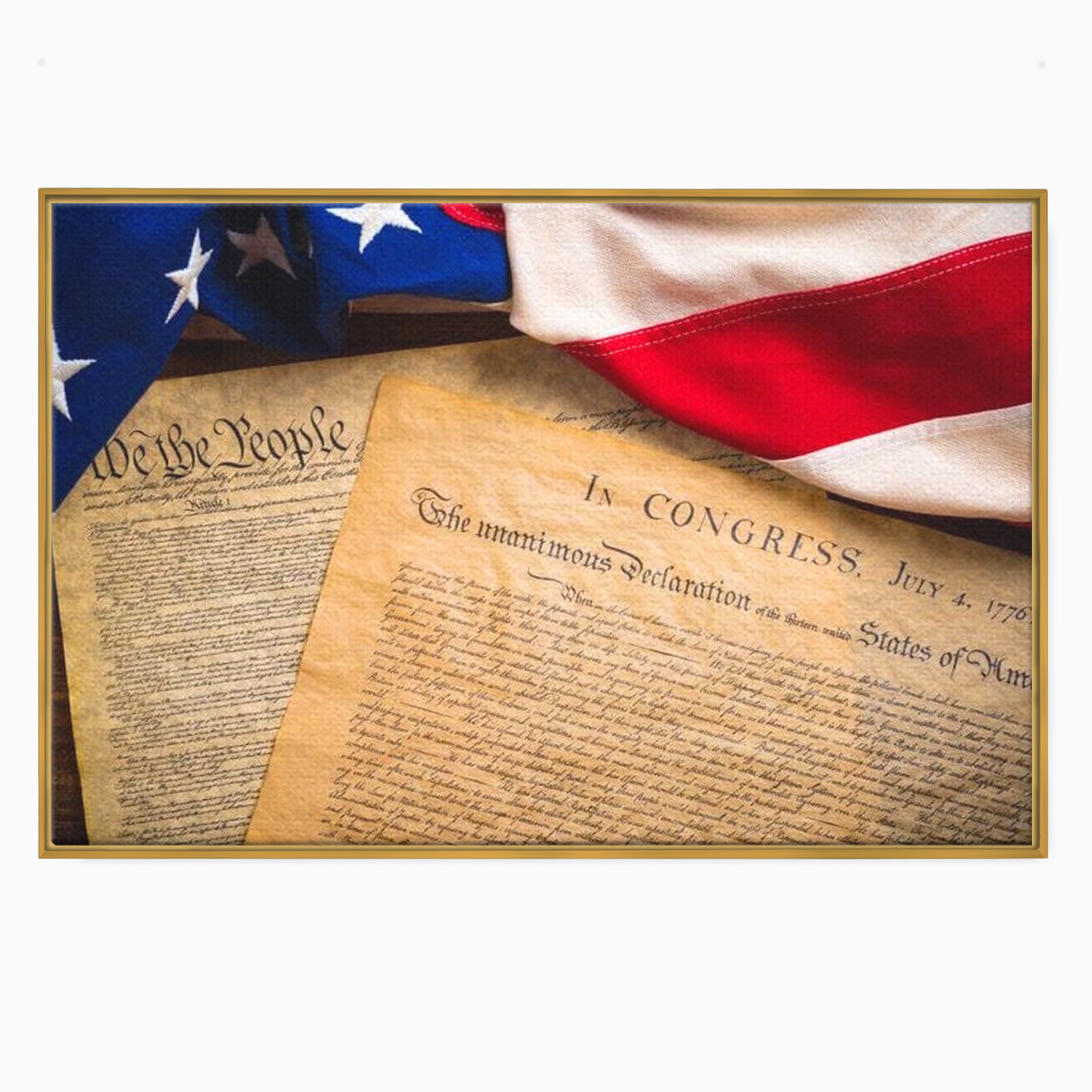Tablou Canvas Premium, LuxCanva® L1016, Semnatura Libertatii, Constitutie, Independenta, America, Patriotism, Natiune, Birou, Living, Camera Copii