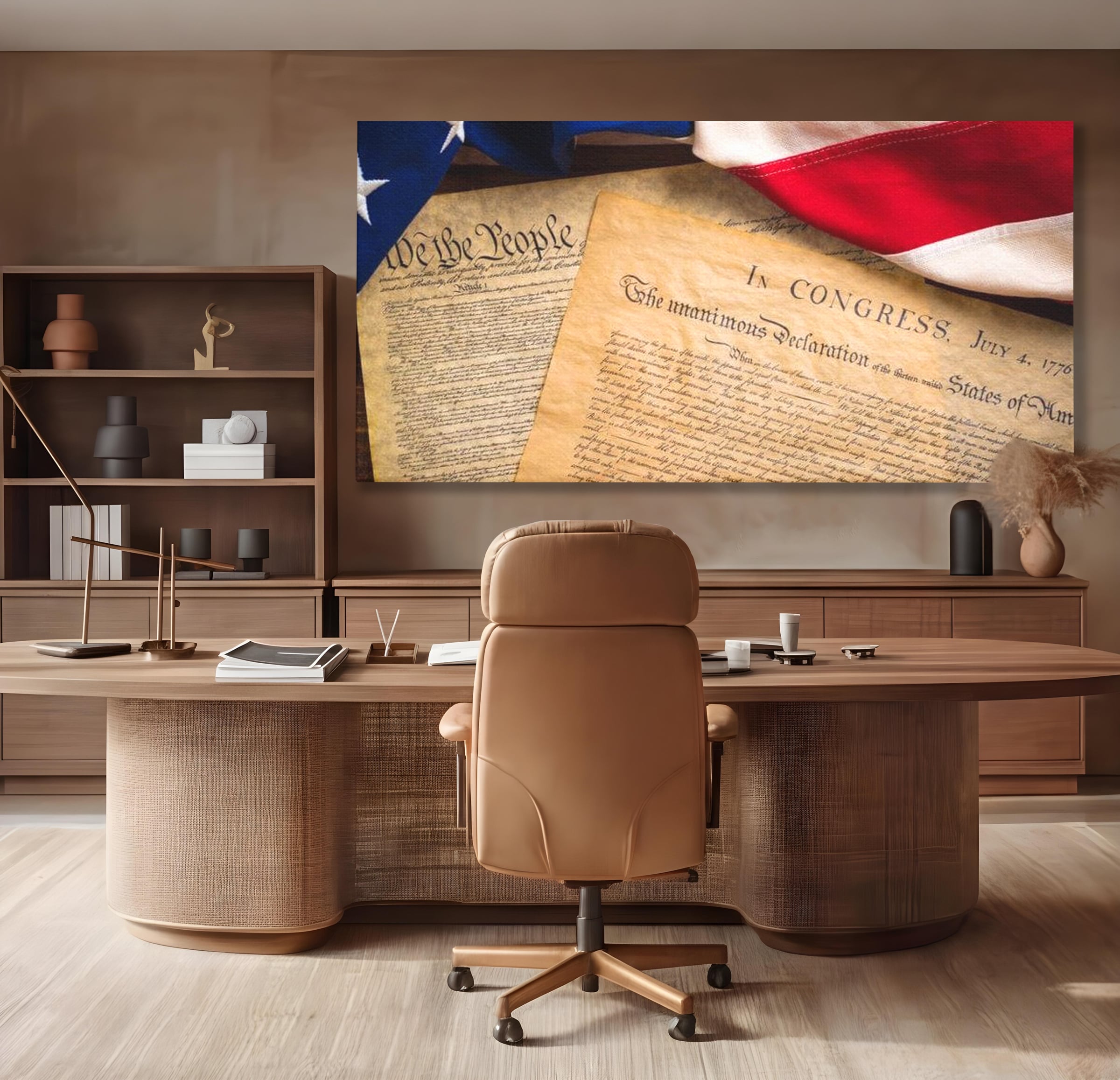 Tablou Canvas Premium, LuxCanva® L1016, Semnatura Libertatii, Constitutie, Independenta, America, Patriotism, Natiune, Birou, Living, Camera Copii