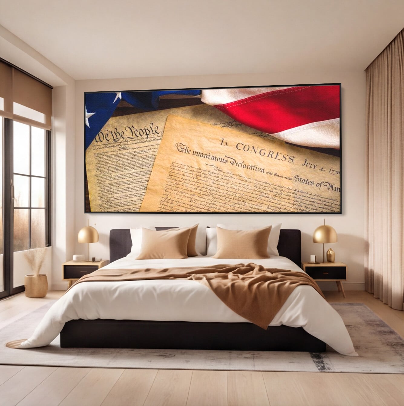 Tablou Canvas Premium, LuxCanva® L1016, Semnatura Libertatii, Constitutie, Independenta, America, Patriotism, Natiune, Birou, Living, Camera Copii