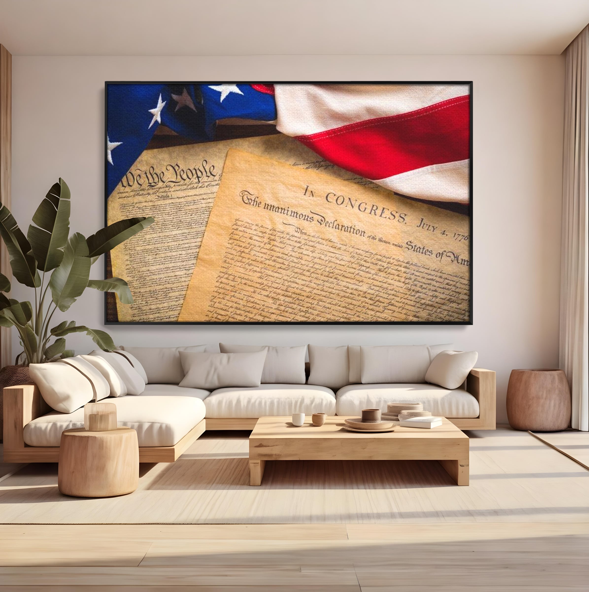 Tablou Canvas Premium, LuxCanva® L1016, Semnatura Libertatii, Constitutie, Independenta, America, Patriotism, Natiune, Birou, Living, Camera Copii
