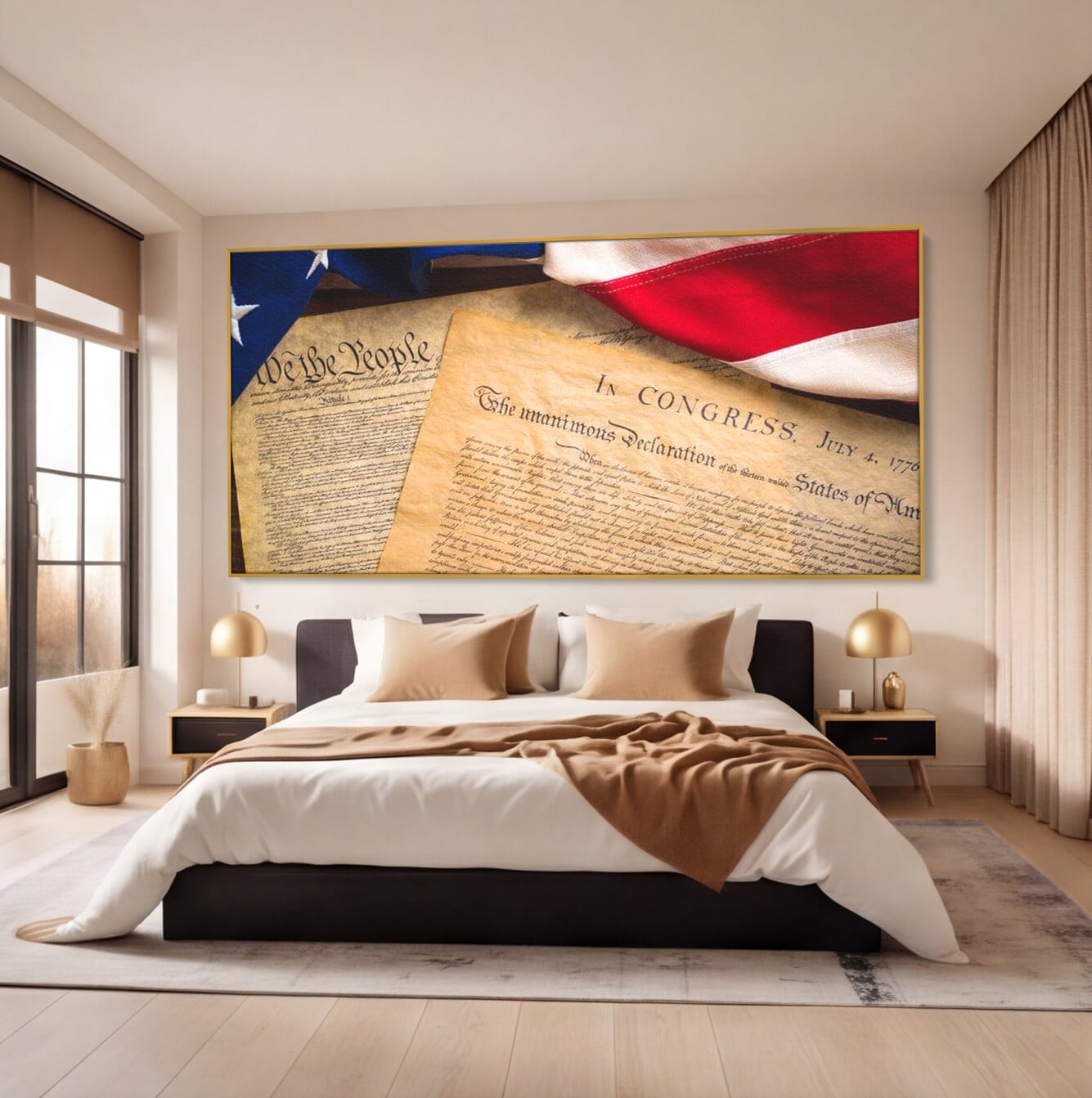 Tablou Canvas Premium, LuxCanva® L1016, Semnatura Libertatii, Constitutie, Independenta, America, Patriotism, Natiune, Birou, Living, Camera Copii
