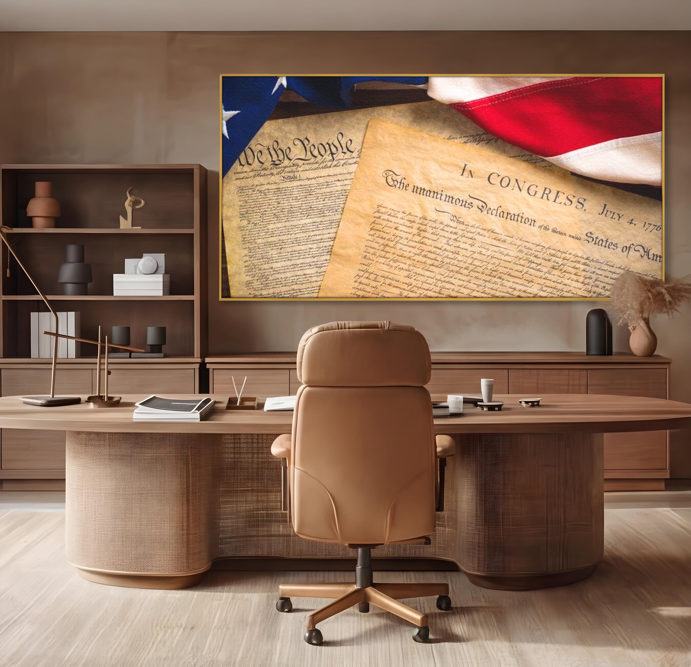 Tablou Canvas Premium, LuxCanva® L1016, Semnatura Libertatii, Constitutie, Independenta, America, Patriotism, Natiune, Birou, Living, Camera Copii