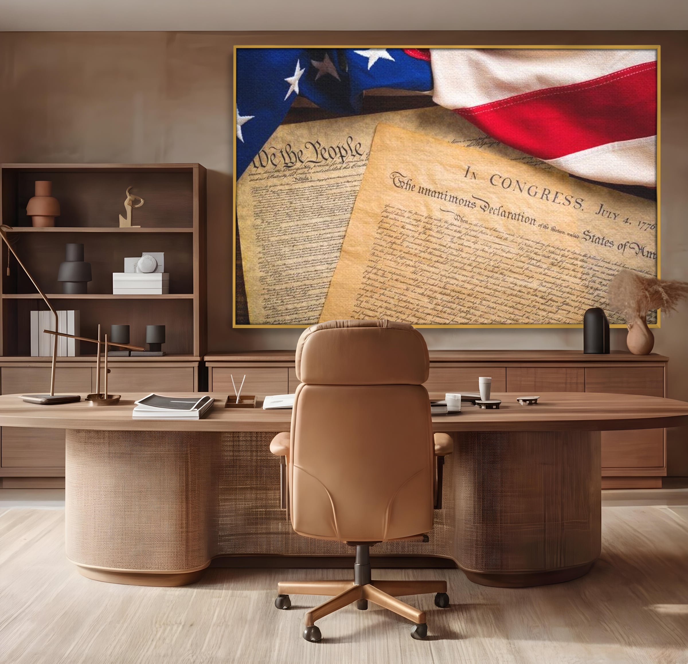 Tablou Canvas Premium, LuxCanva® L1016, Semnatura Libertatii, Constitutie, Independenta, America, Patriotism, Natiune, Birou, Living, Camera Copii