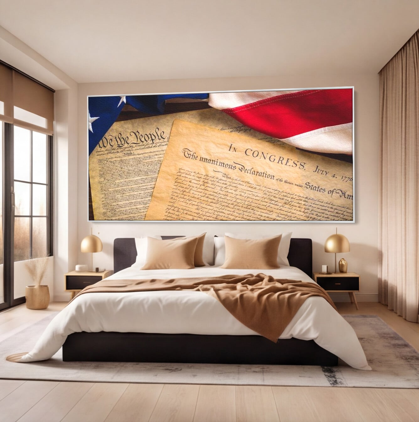 Tablou Canvas Premium, LuxCanva® L1016, Semnatura Libertatii, Constitutie, Independenta, America, Patriotism, Natiune, Birou, Living, Camera Copii