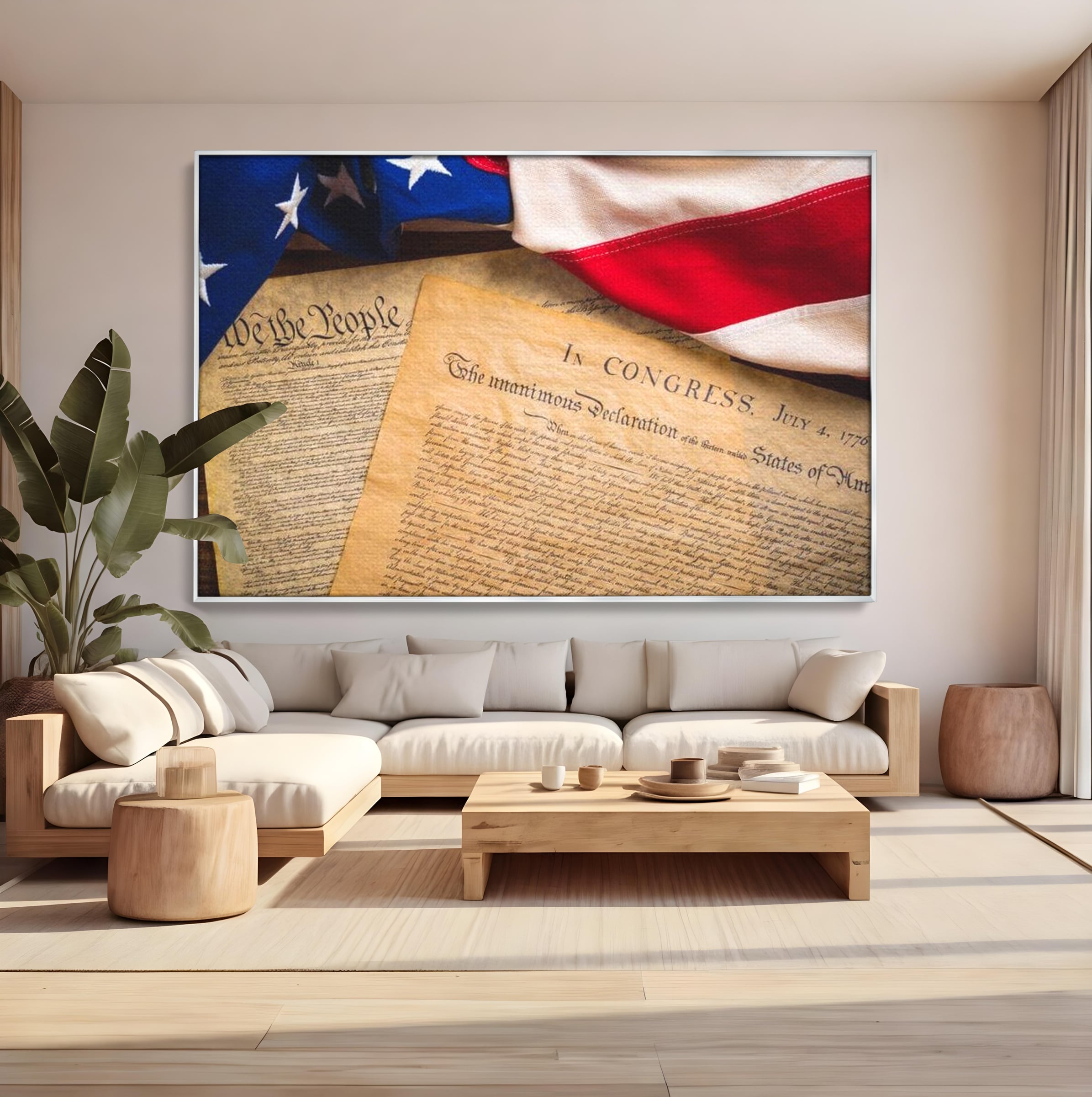 Tablou Canvas Premium, LuxCanva® L1016, Semnatura Libertatii, Constitutie, Independenta, America, Patriotism, Natiune, Birou, Living, Camera Copii