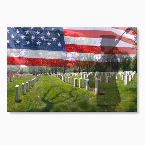 Tablou Canvas Premium, LuxCanva® L1017, Eroi sub Stele, Eroi, Patrie, Onoare, Militar, Soldat, USA, Drapel, Birou, Living, Camera Copii