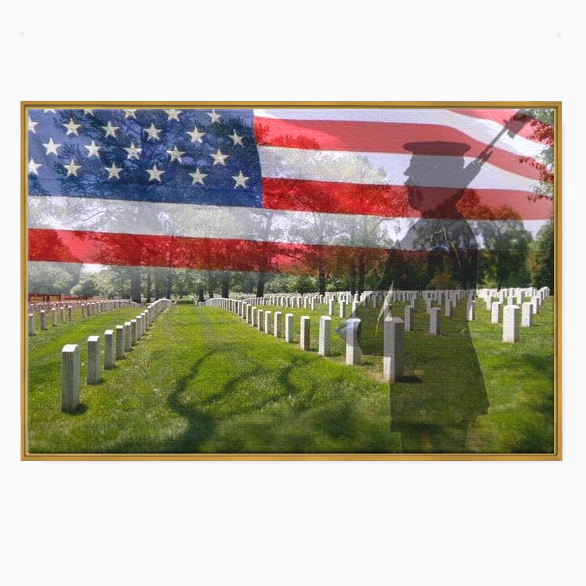 Tablou Canvas Premium, LuxCanva® L1017, Eroi sub Stele, Eroi, Patrie, Onoare, Militar, Soldat, USA, Drapel, Birou, Living, Camera Copii