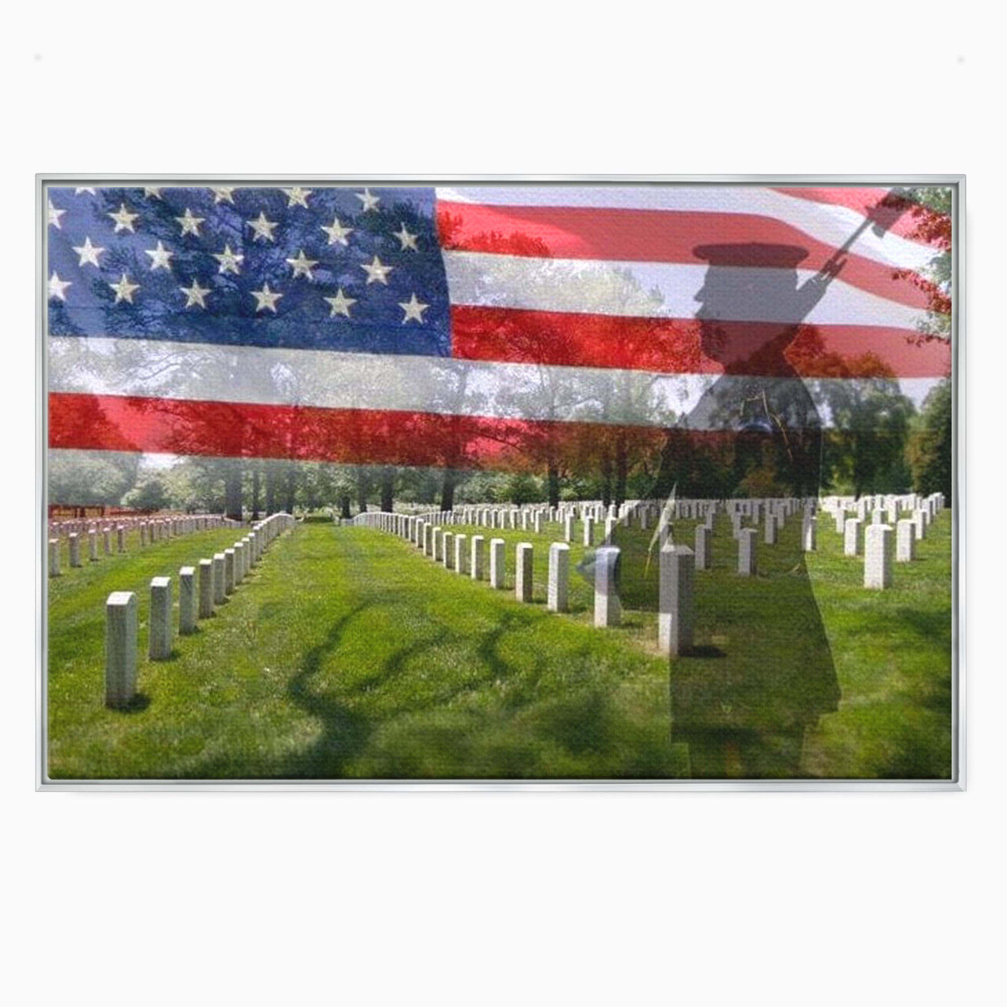 Tablou Canvas Premium, LuxCanva® L1017, Eroi sub Stele, Eroi, Patrie, Onoare, Militar, Soldat, USA, Drapel, Birou, Living, Camera Copii