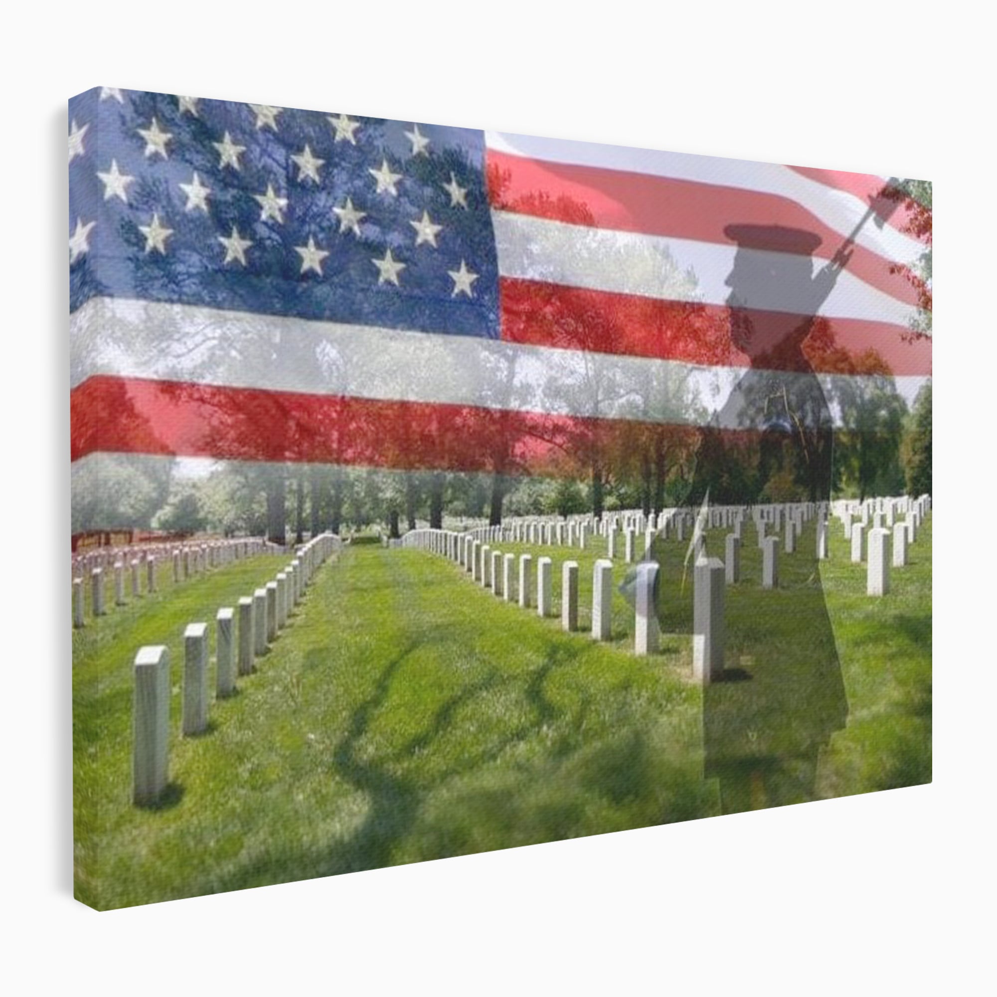 Tablou Canvas Premium, LuxCanva® L1017, Eroi sub Stele, Eroi, Patrie, Onoare, Militar, Soldat, USA, Drapel, Birou, Living, Camera Copii