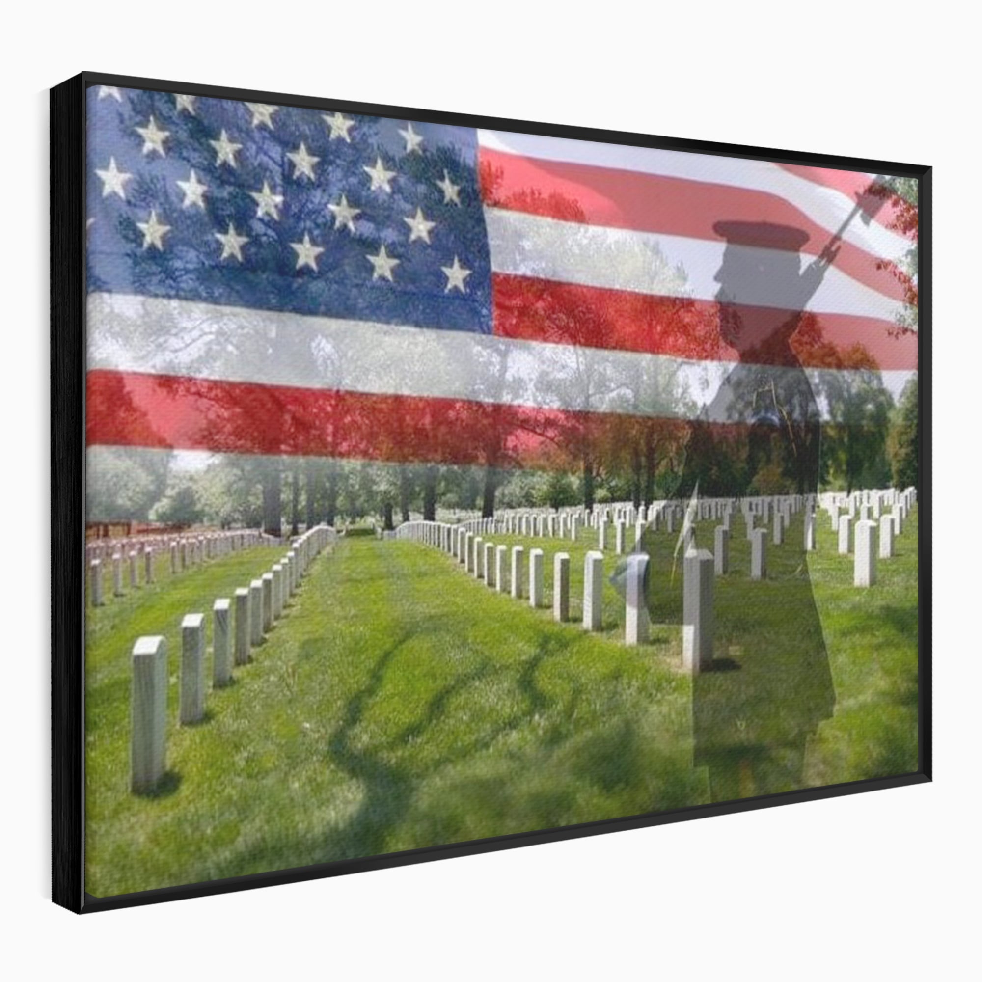 Tablou Canvas Premium, LuxCanva® L1017, Eroi sub Stele, Eroi, Patrie, Onoare, Militar, Soldat, USA, Drapel, Birou, Living, Camera Copii